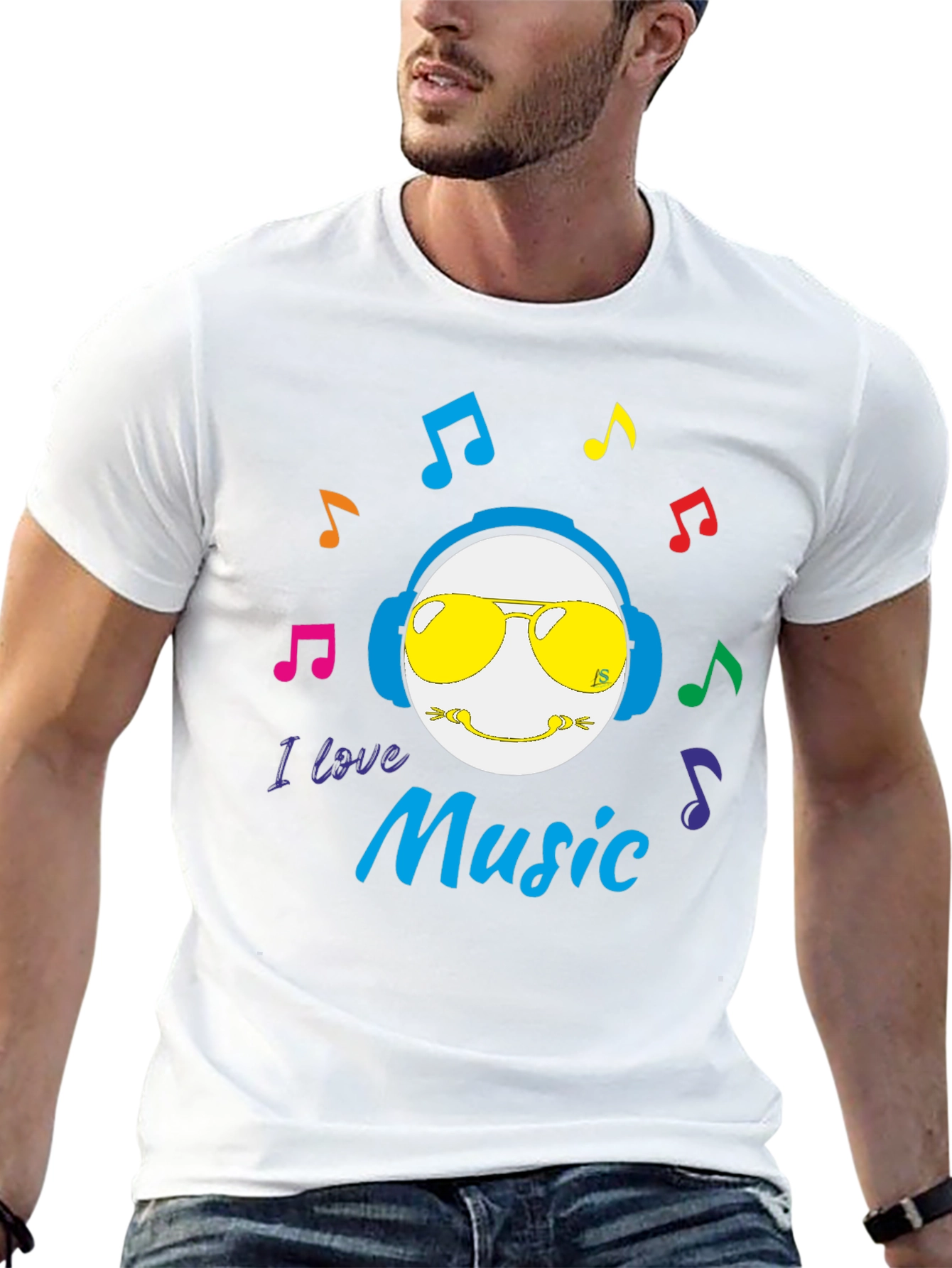 I Love Music T-Shirt - Cool Emoji Graphic Tee