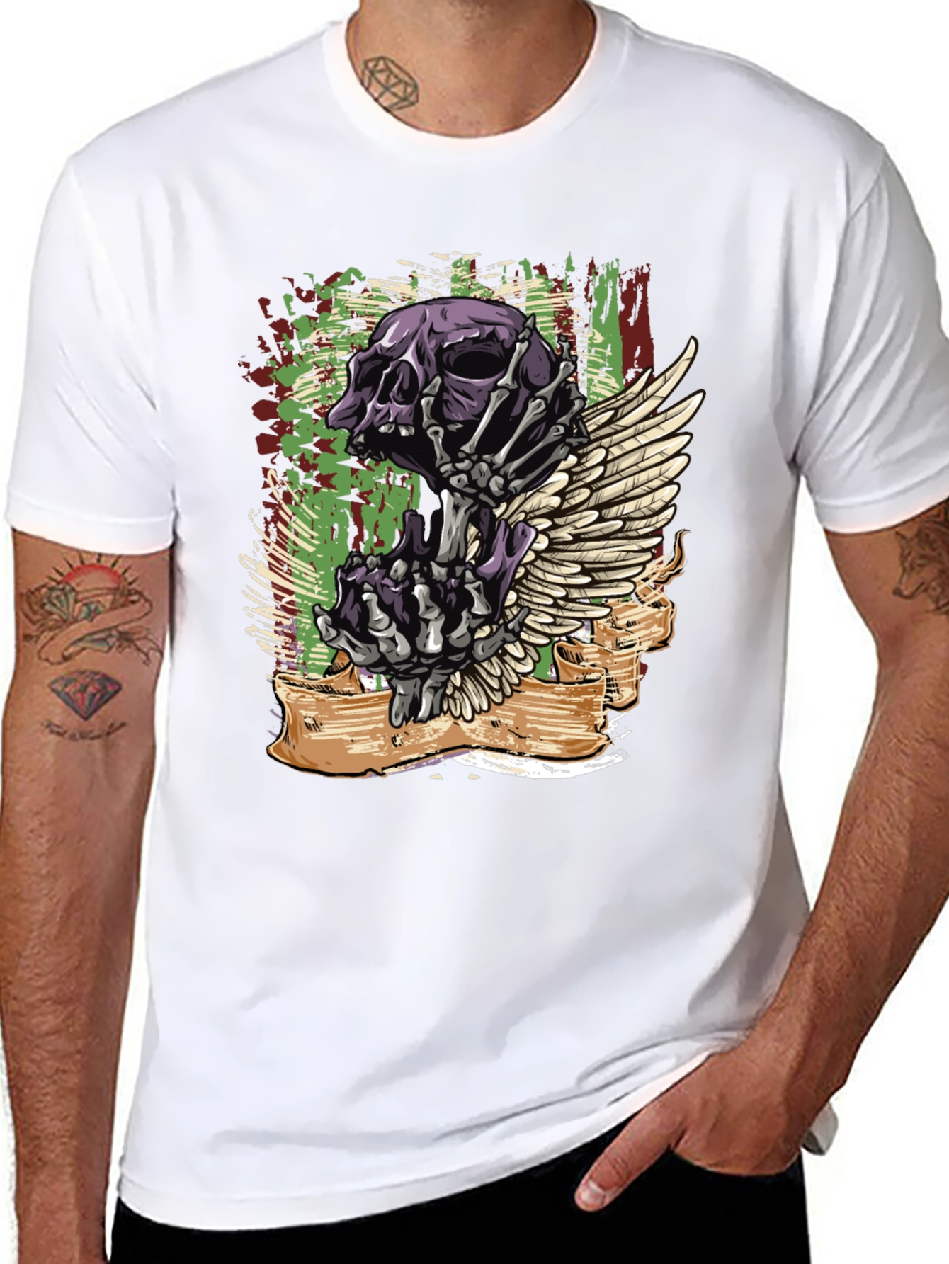 Skull and Wing Graphic T-Shirt - Bold Design