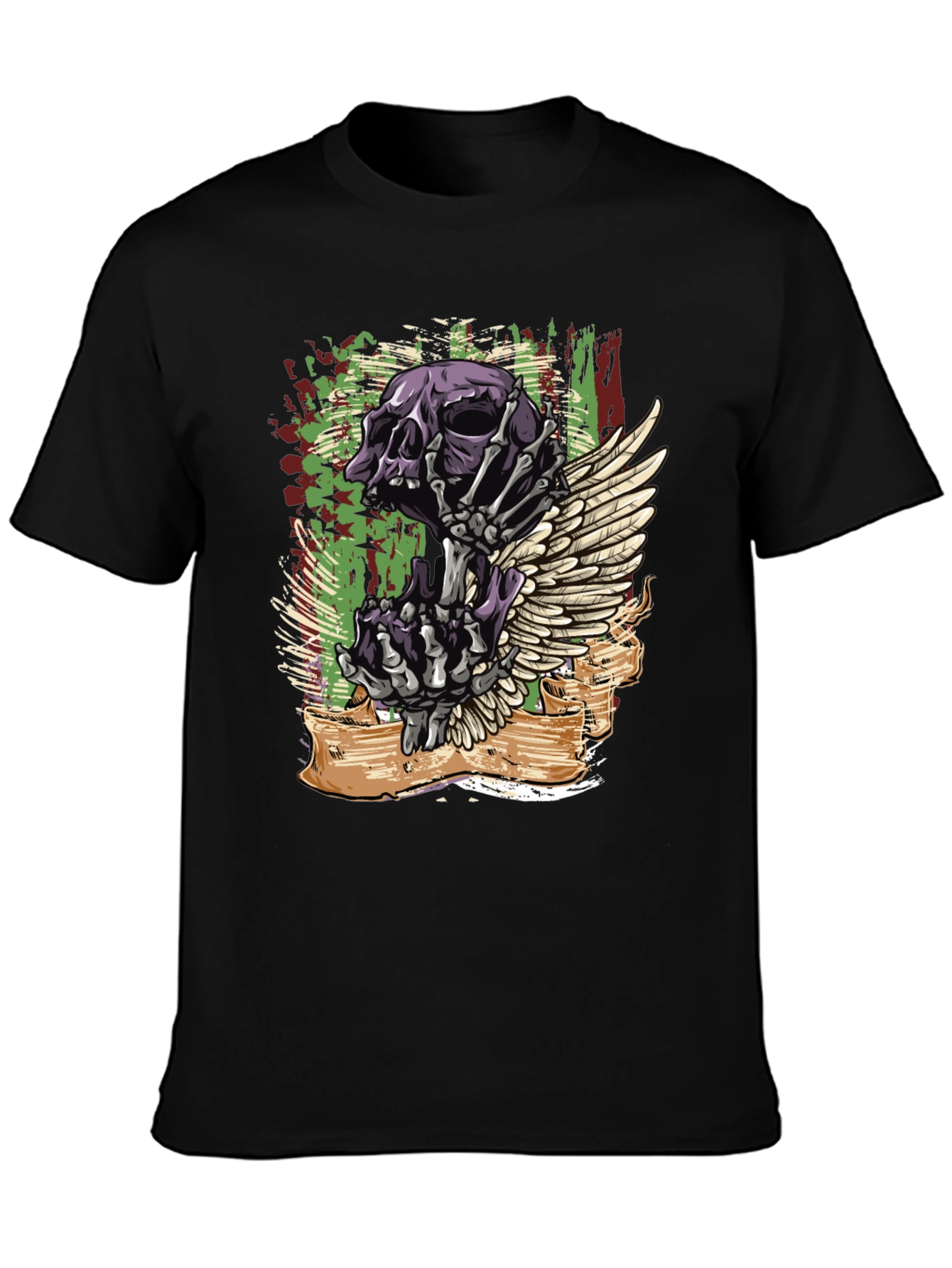 Skull and Wing Graphic T-Shirt - Bold Design