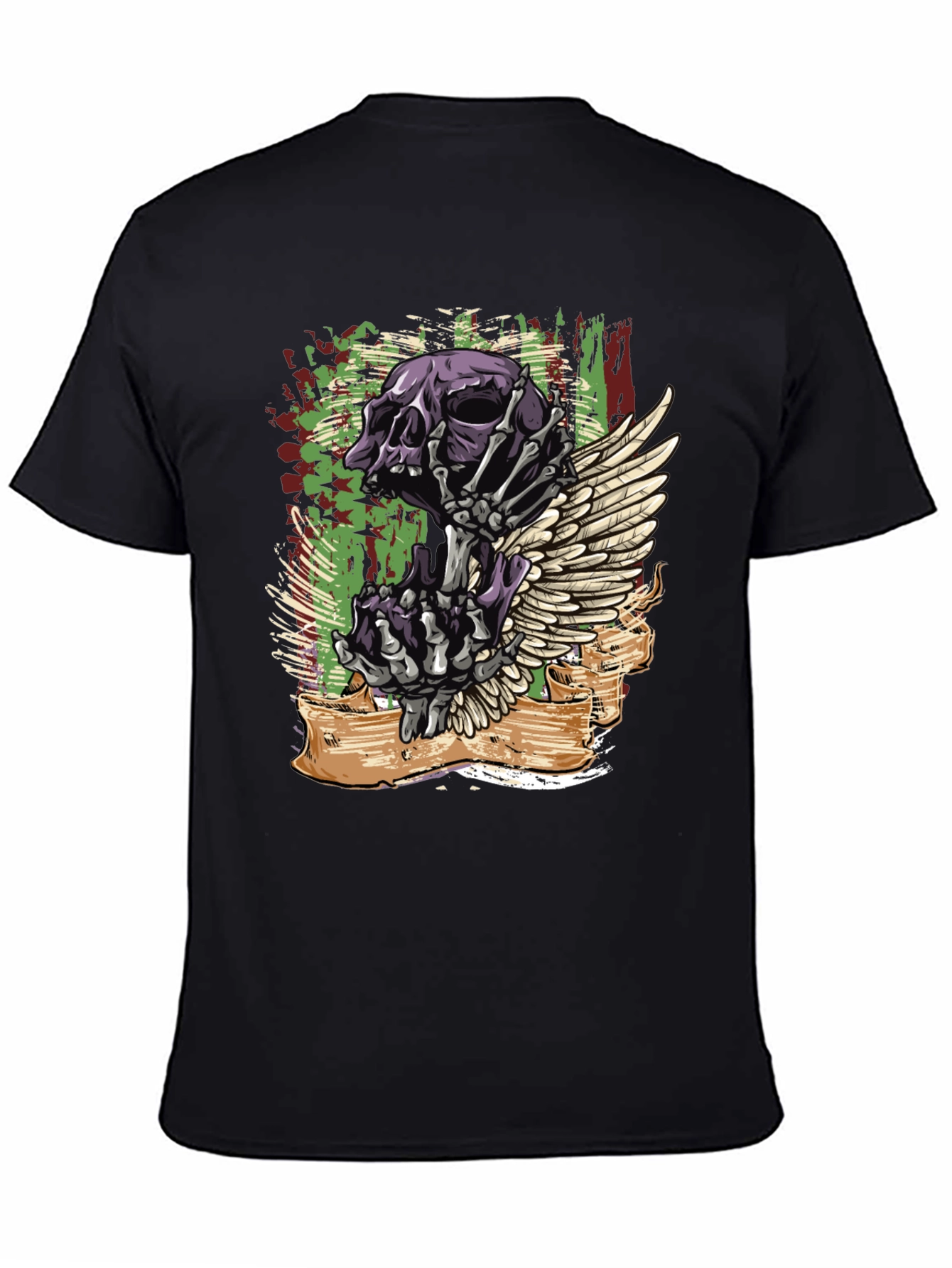 Skull and Wing Graphic T-Shirt - Bold Design