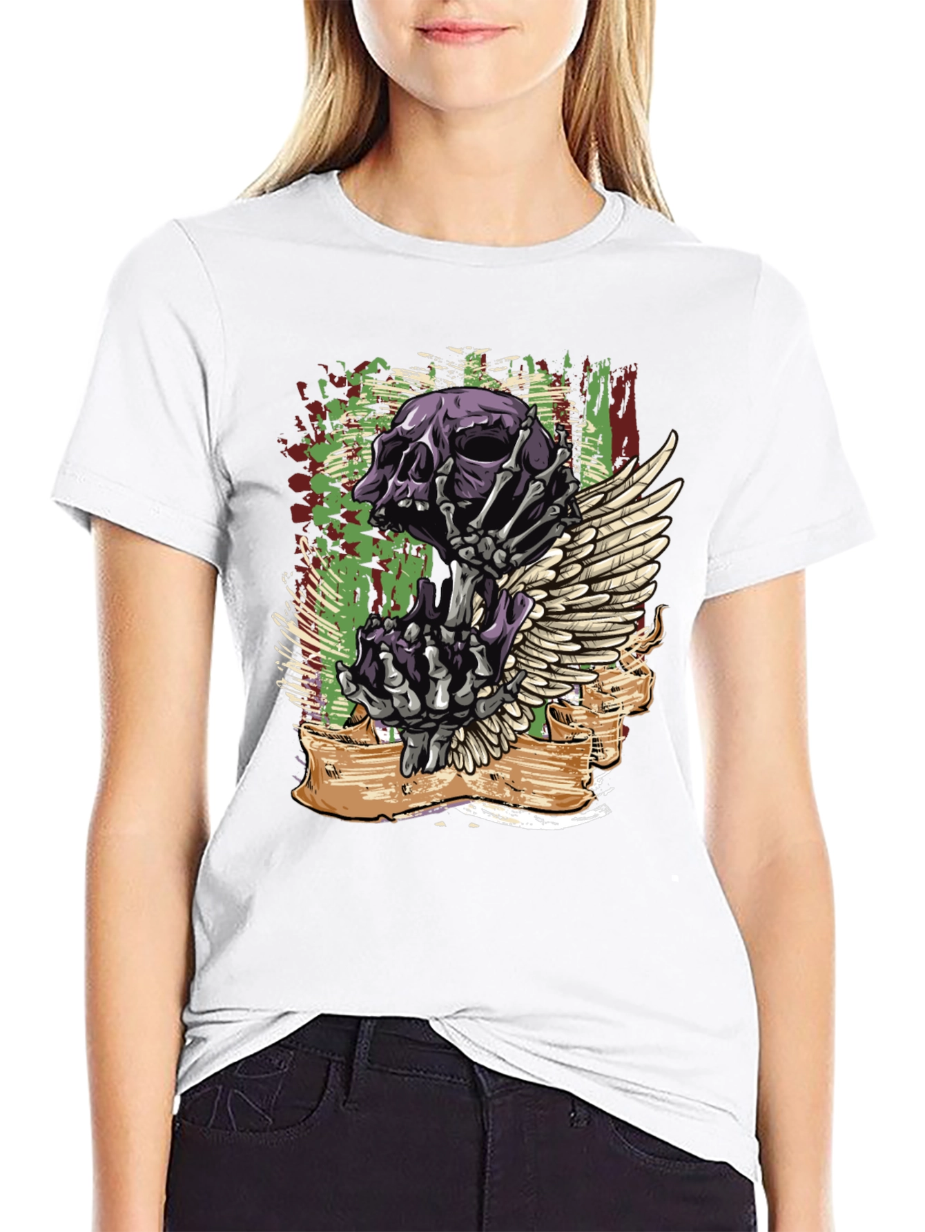 Skull and Wing Graphic T-Shirt - Bold Design