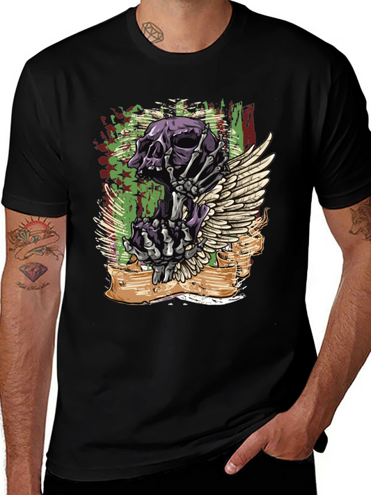 Skull and Wing Graphic T-Shirt - Bold Design