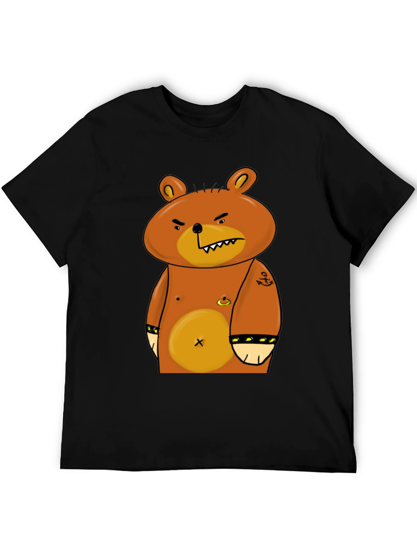Angry Cartoon Bear Graphic T-Shirt