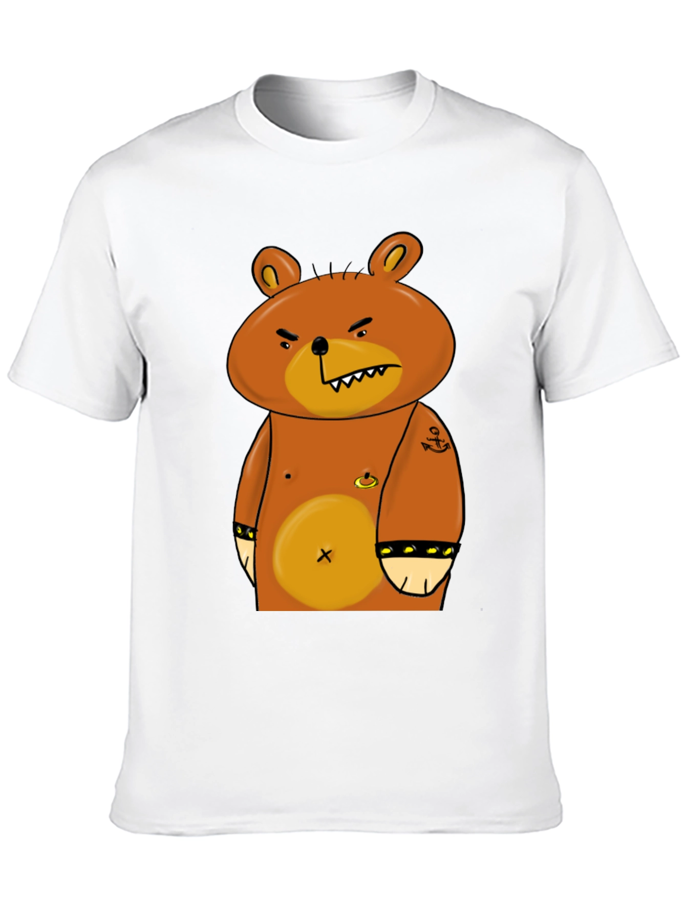 Angry Cartoon Bear Graphic T-Shirt
