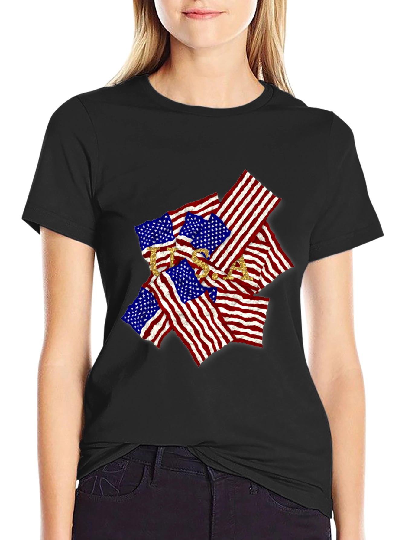 USA Flag Graphic Tee - Patriotic Style