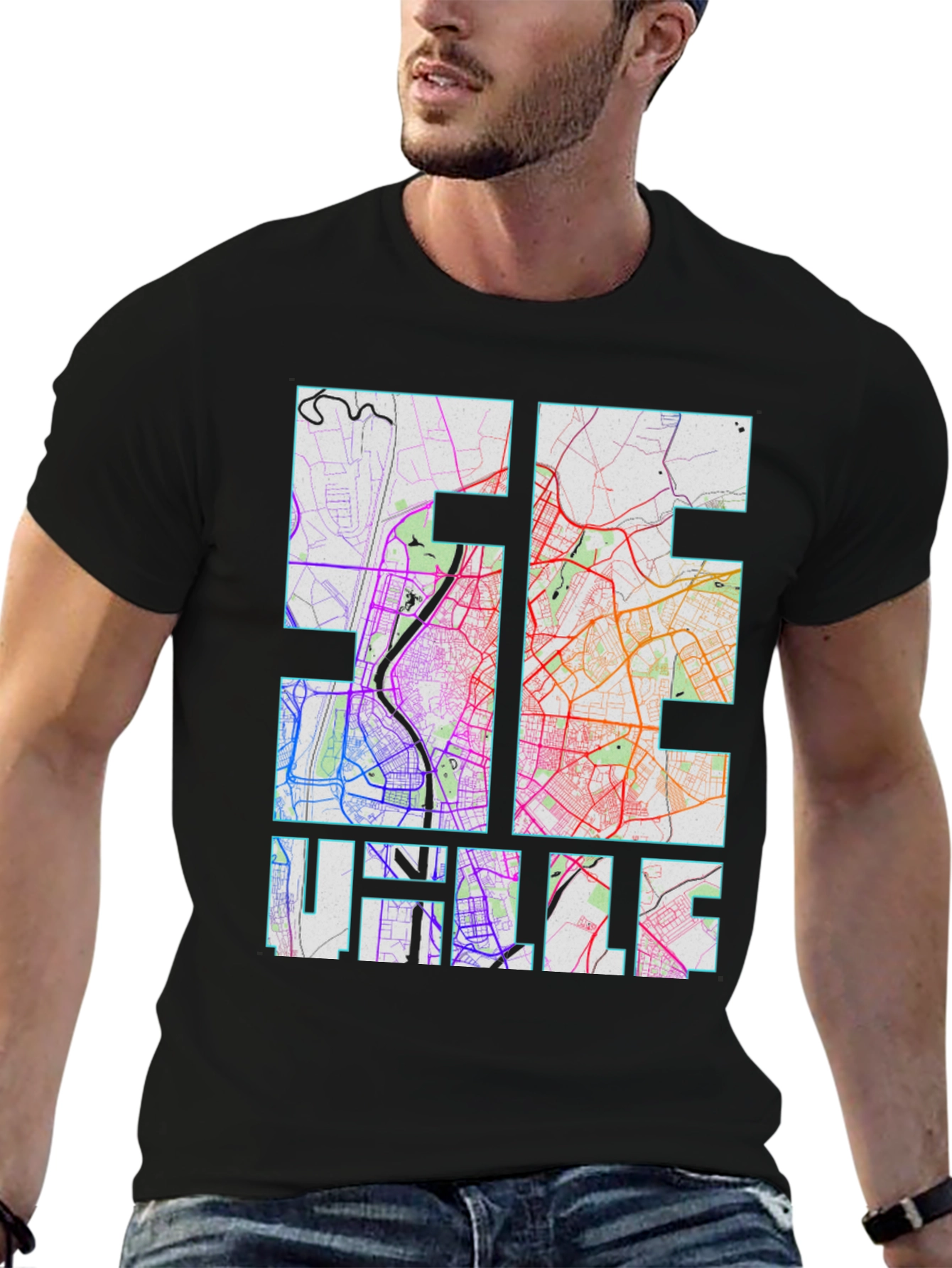 Halle Germany Map T-Shirt - Unique City Souvenir