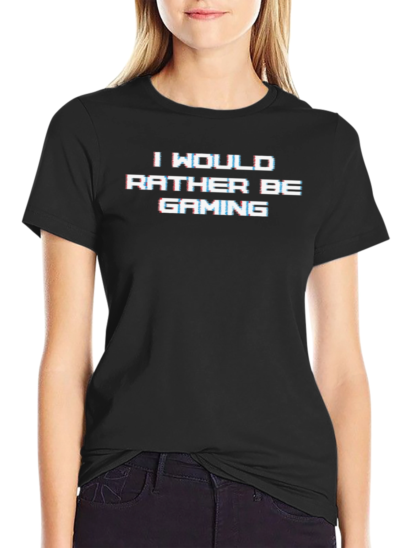 I Would Rather Be Gaming Black T-Shirt
