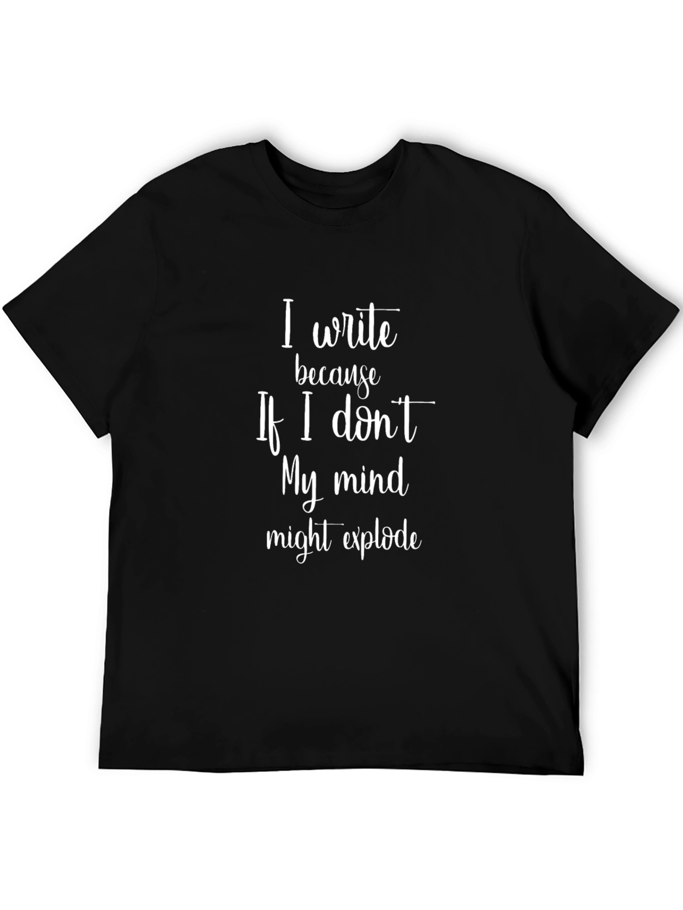 Writers Black Tee: My Mind Might Explode Funny T-Shirt
