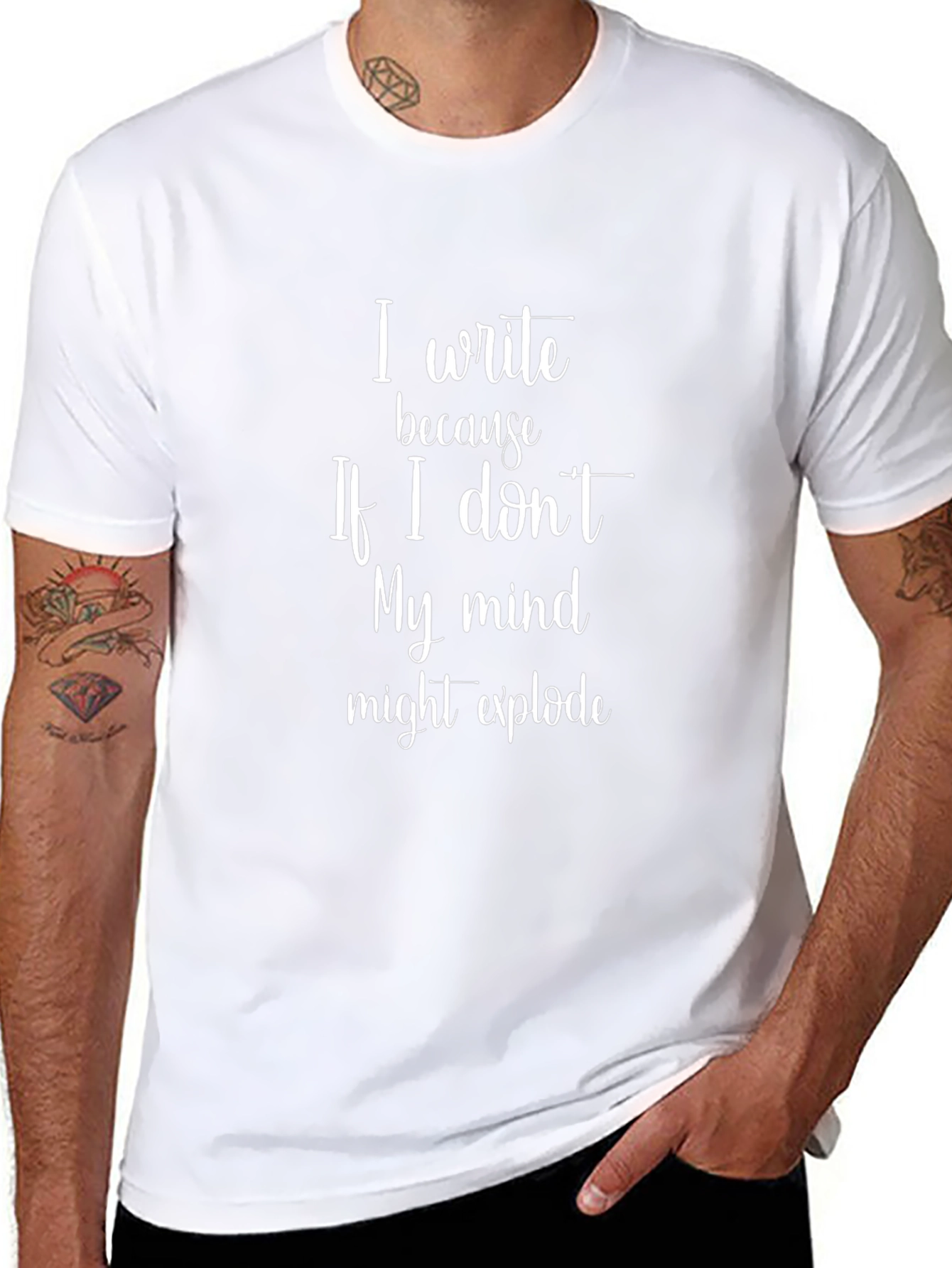 Writers Black Tee: My Mind Might Explode Funny T-Shirt