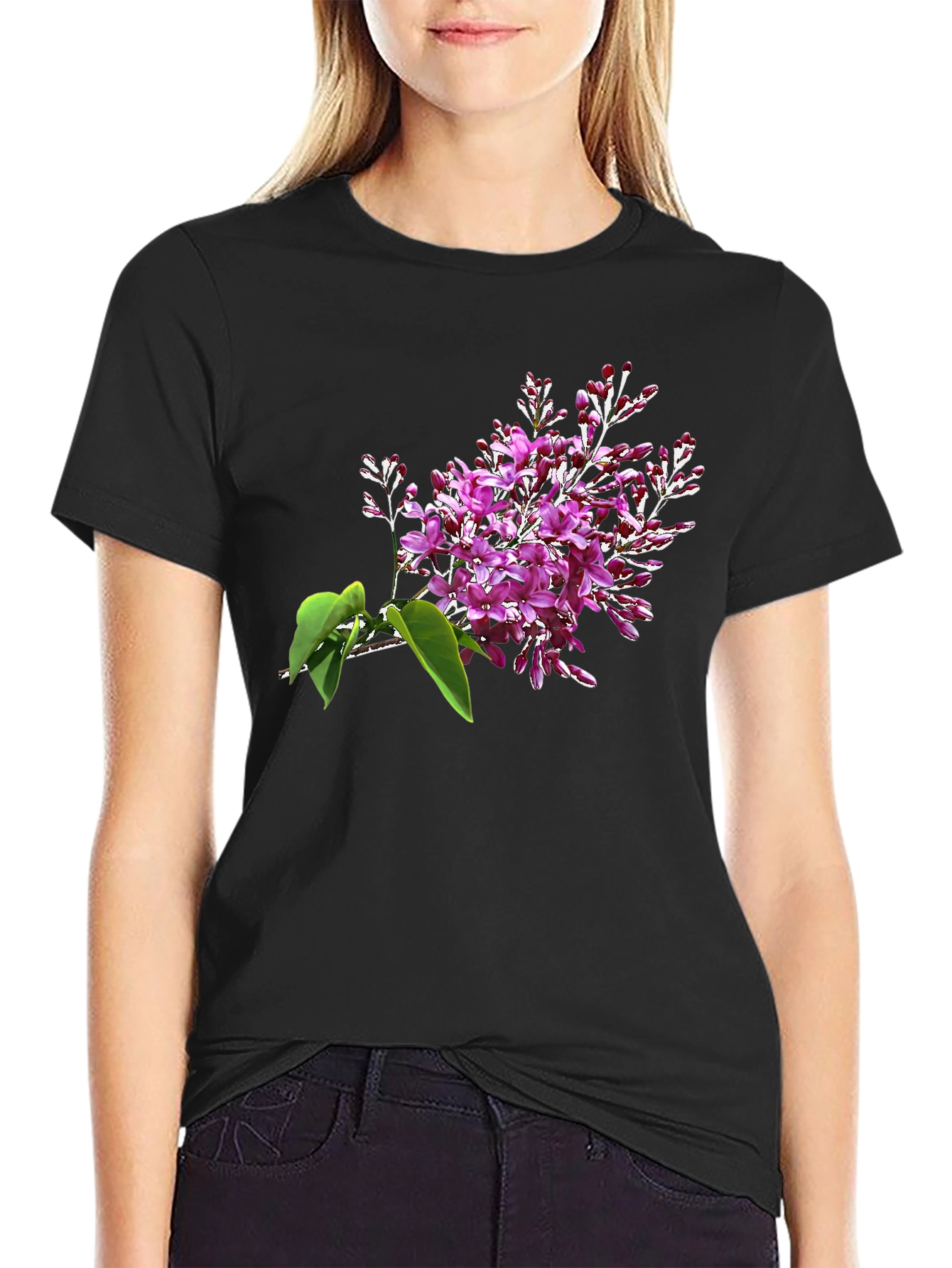 Floral Blossom Tee - Black