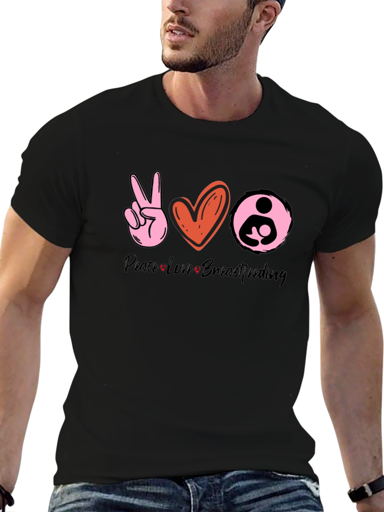 Peace Love Breastfeeding Graphic Tee