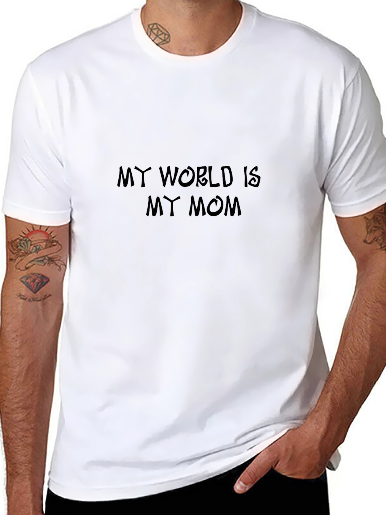 My World Is My Mom Black Tee Shirt