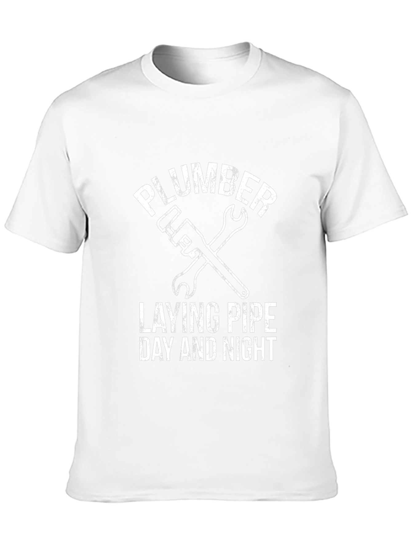 Plumber Laying Pipe Day and Night Graphic T-Shirt