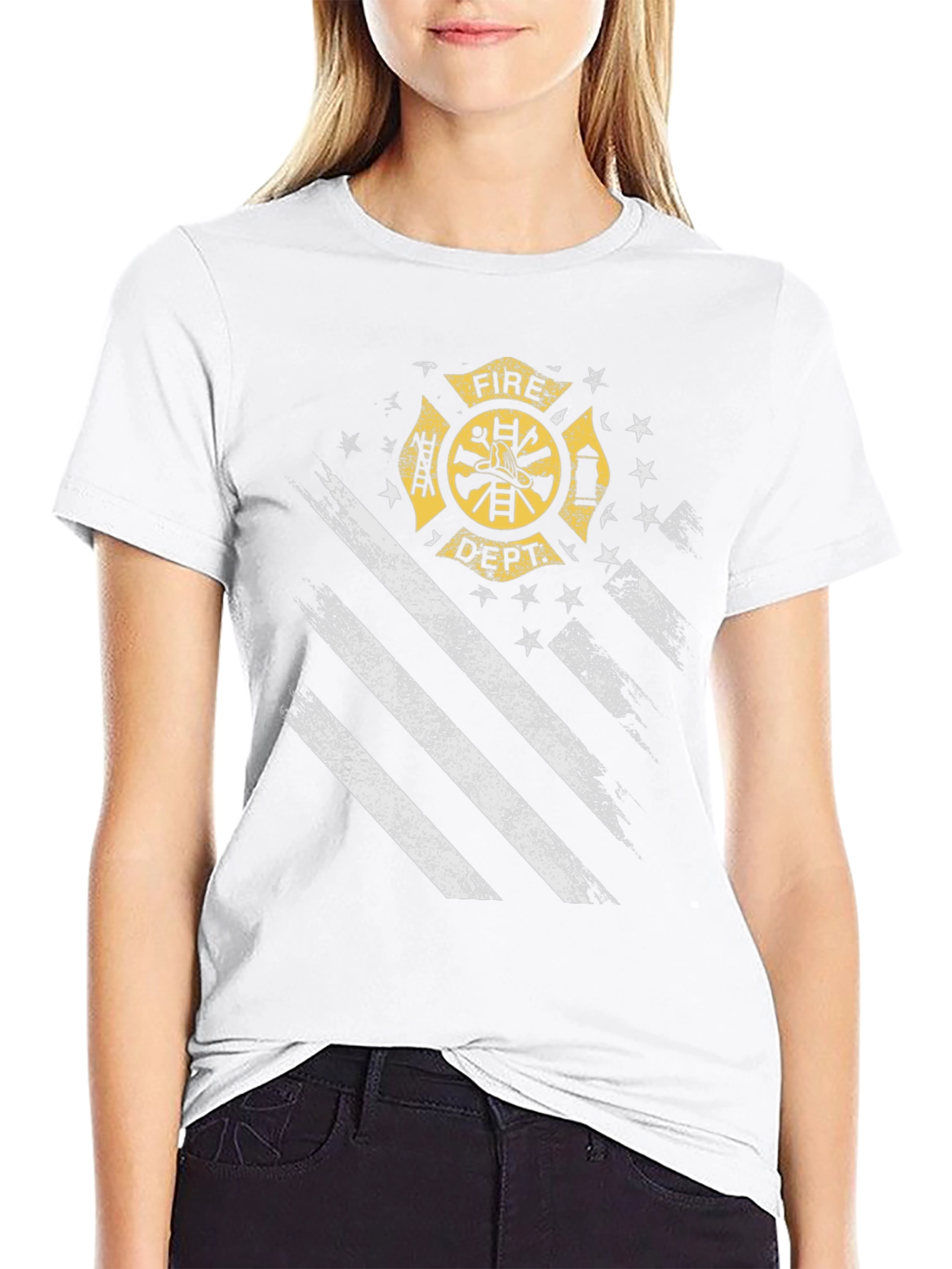 Fire Dept. American Flag Graphic T-Shirt