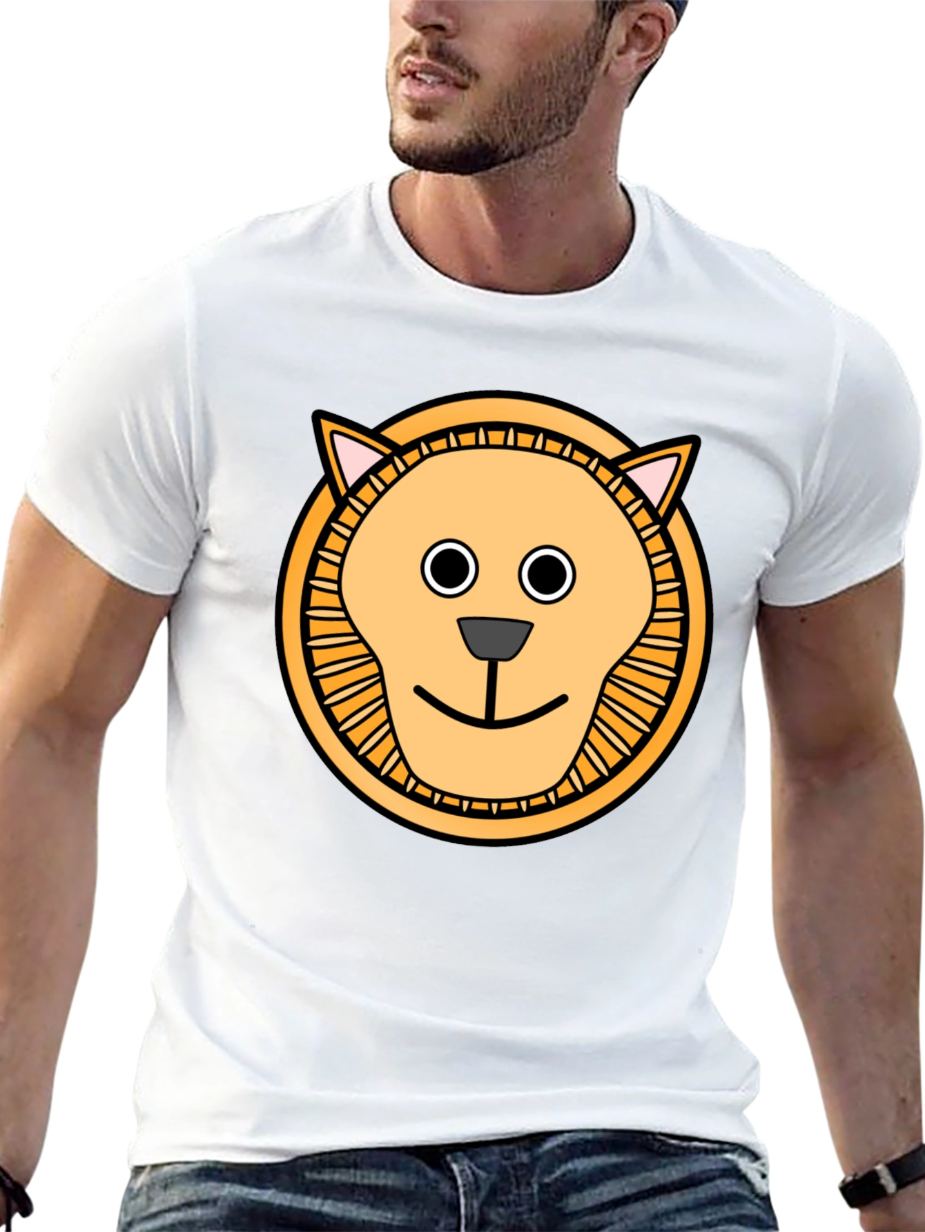 Lion Graphic Tee - Cute Cartoon Animal T-Shirt