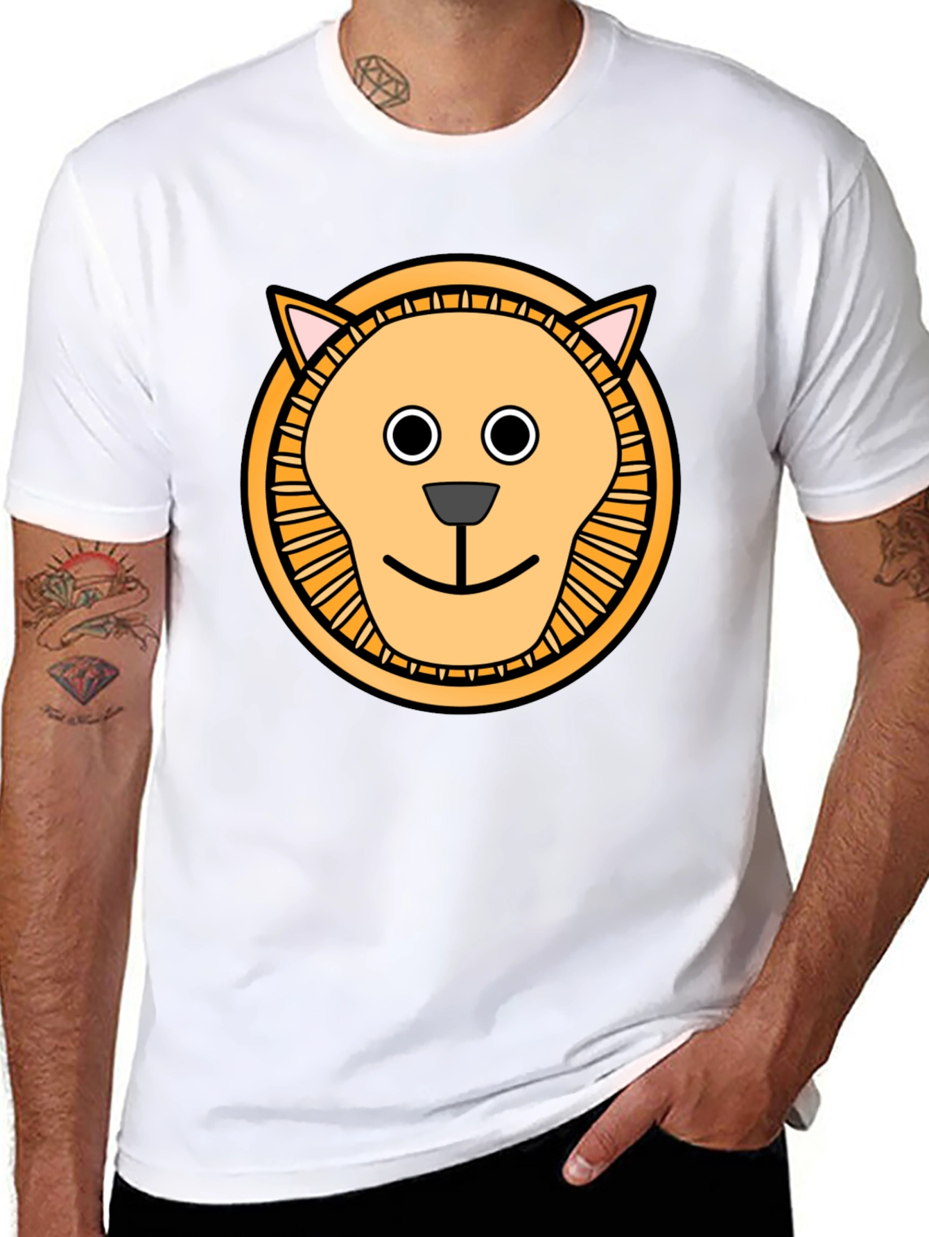 Lion Graphic Tee - Cute Cartoon Animal T-Shirt