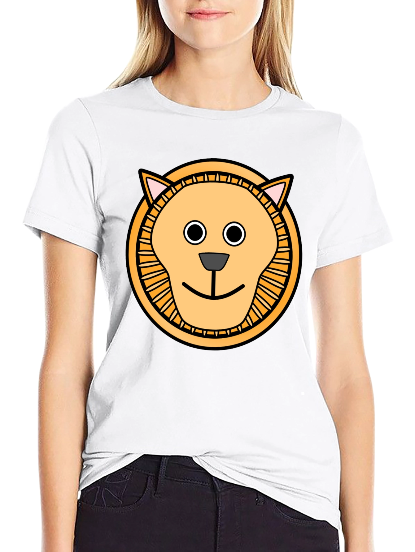 Lion Graphic Tee - Cute Cartoon Animal T-Shirt