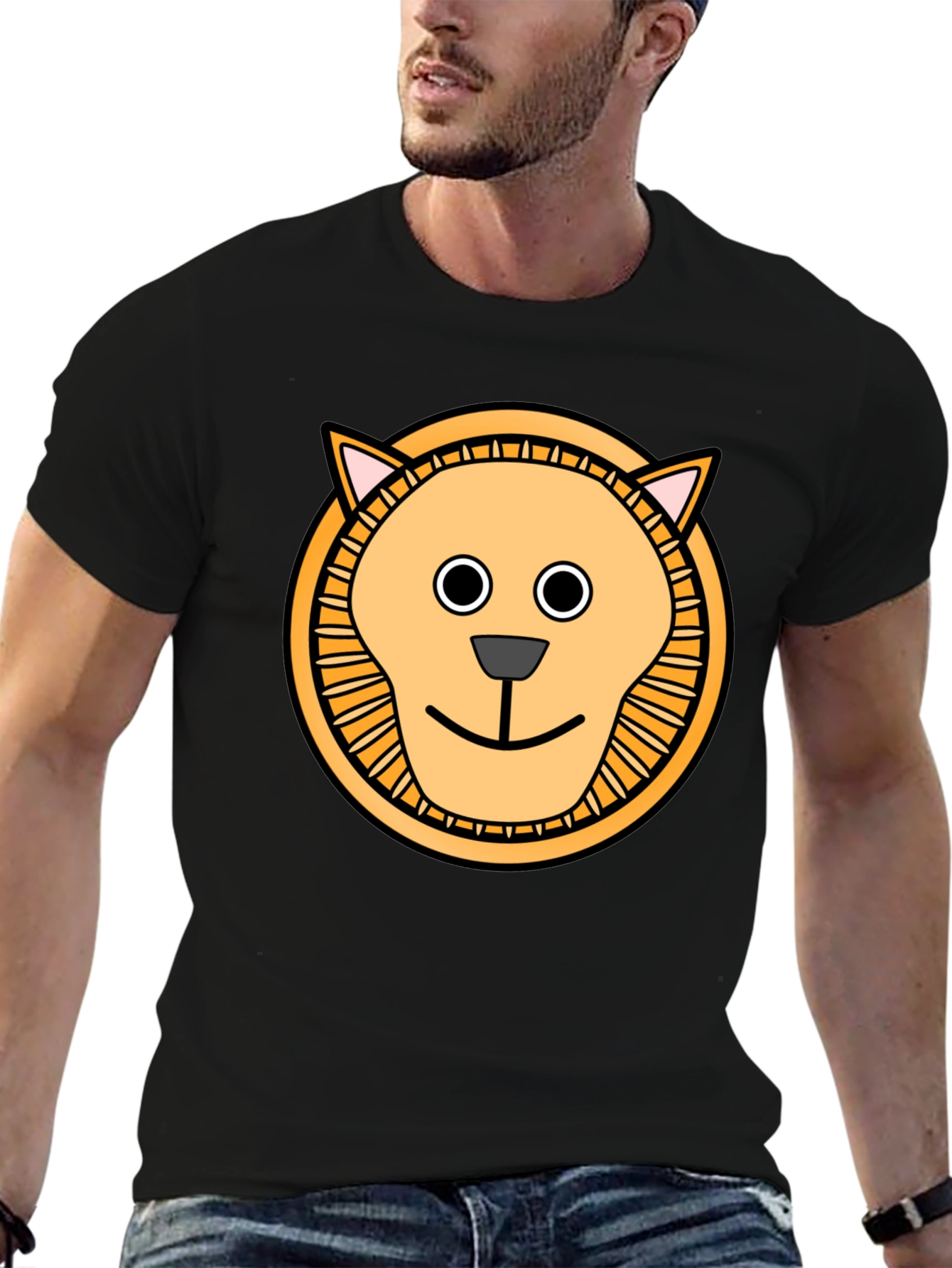 Lion Graphic Tee - Cute Cartoon Animal T-Shirt