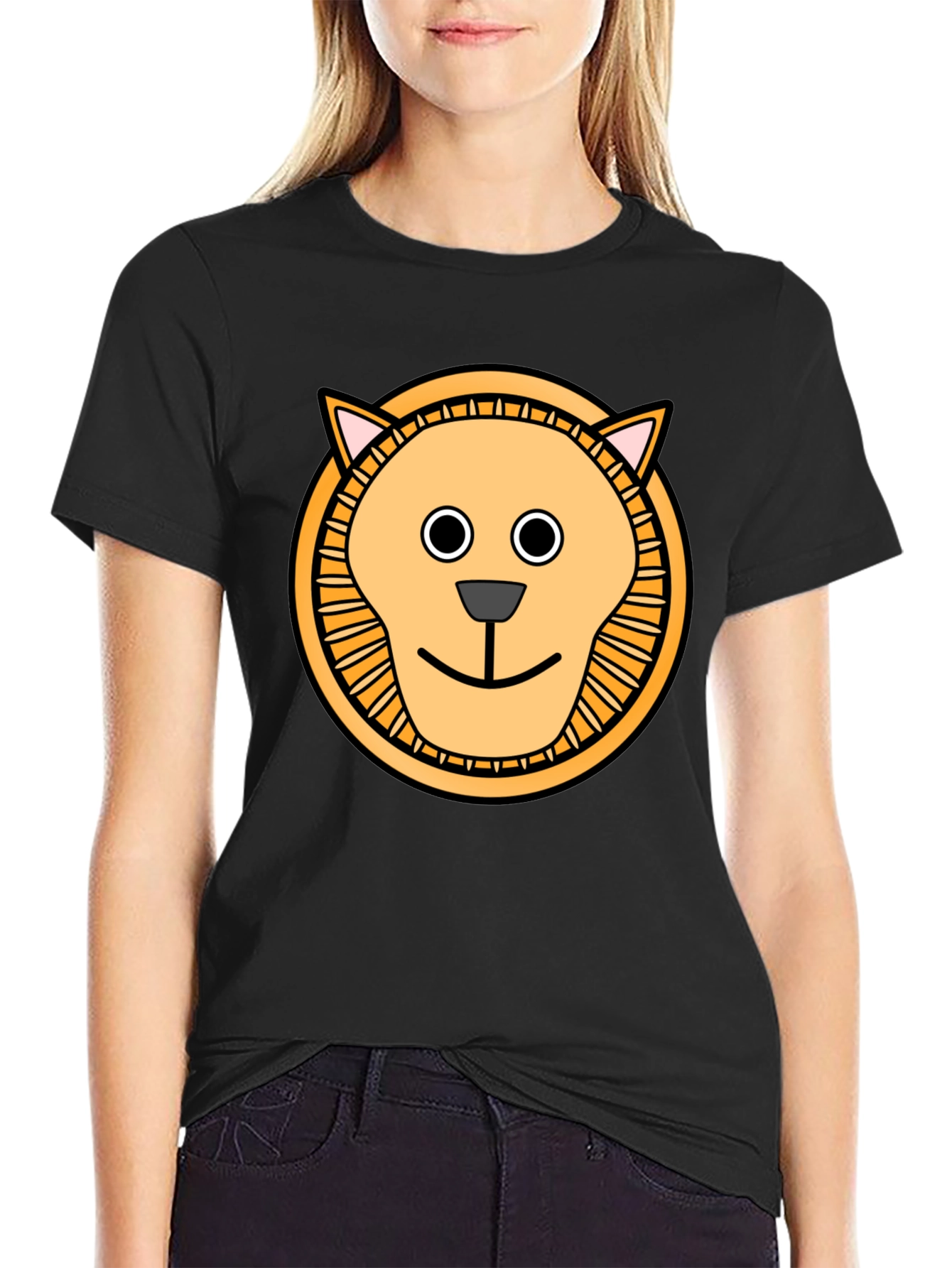 Lion Graphic Tee - Cute Cartoon Animal T-Shirt