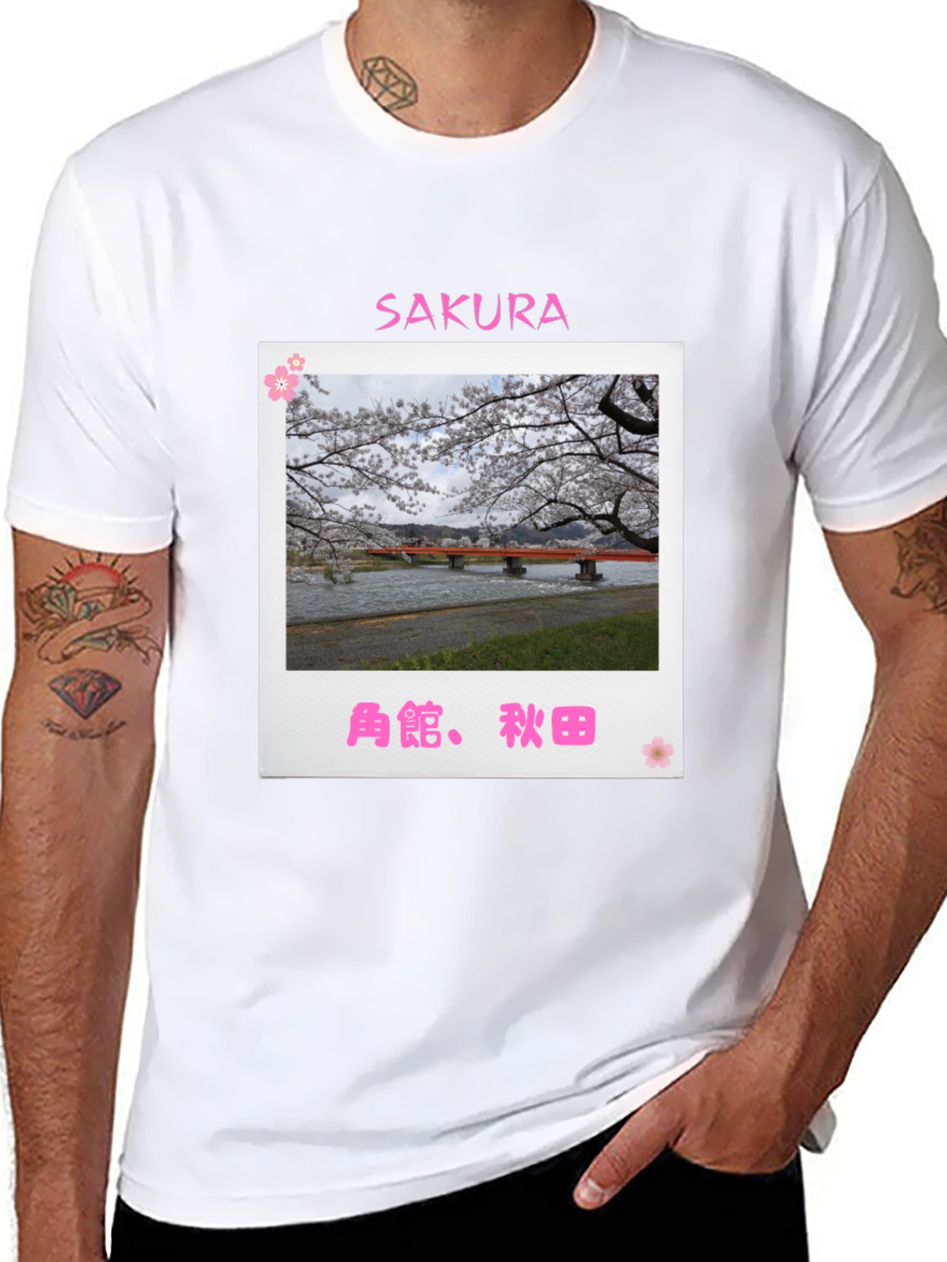 Sakura Bridge Black T-Shirt