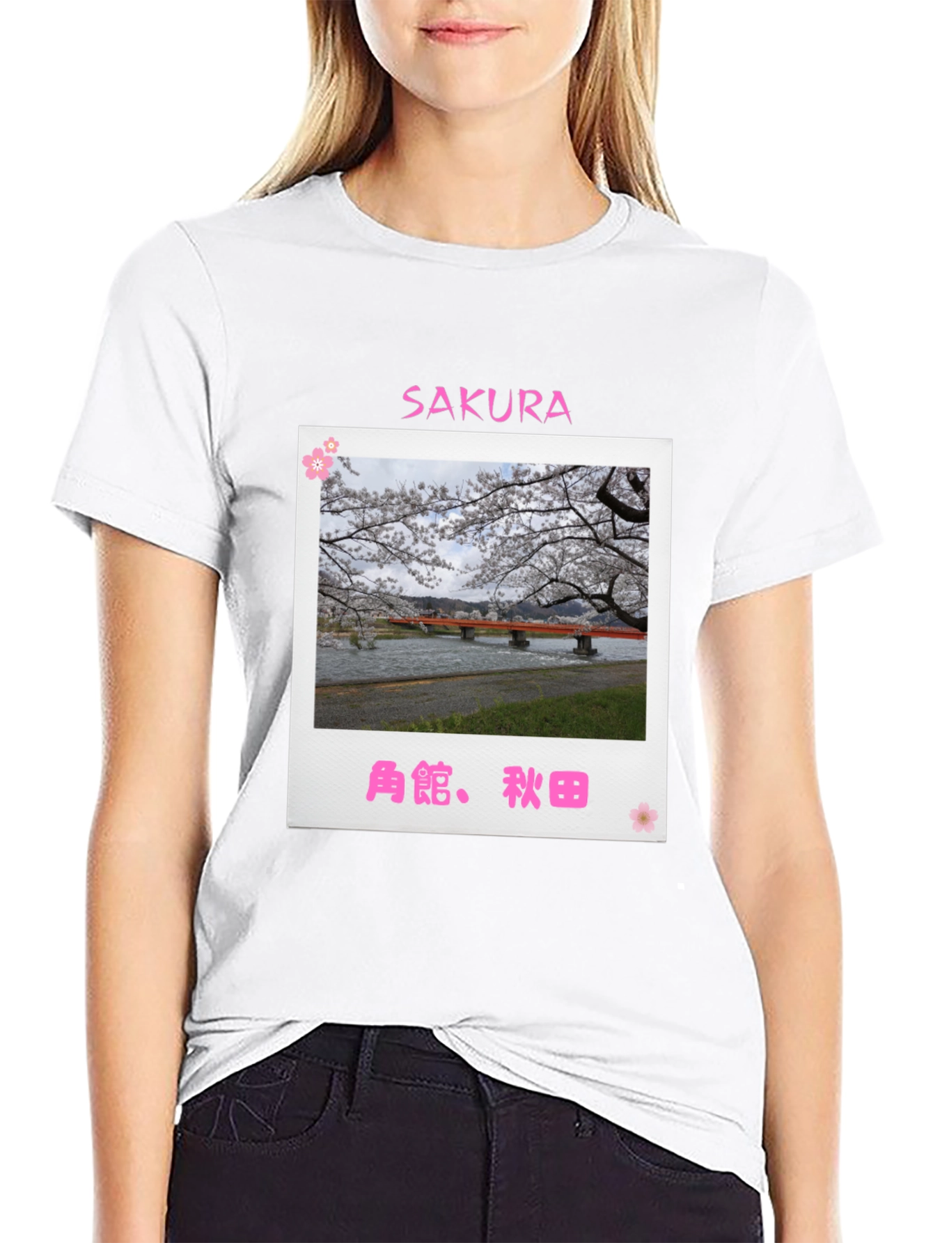 Sakura Bridge Black T-Shirt