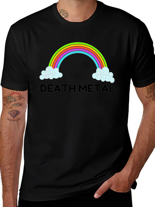 Death Metal Rainbow T-Shirt - Mens Black Tee