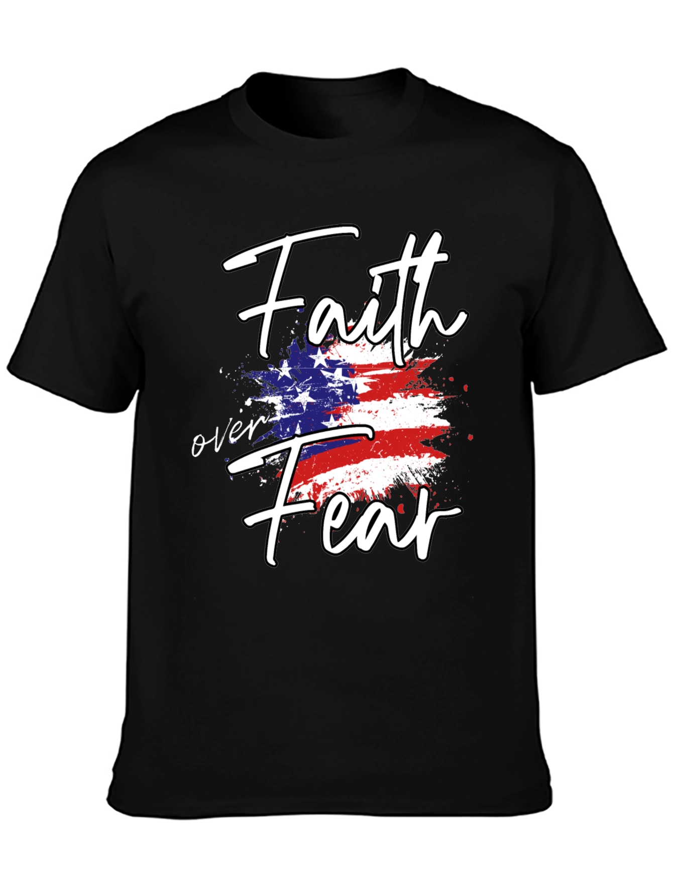 Faith Over Fear Patriotic Graphic Tee