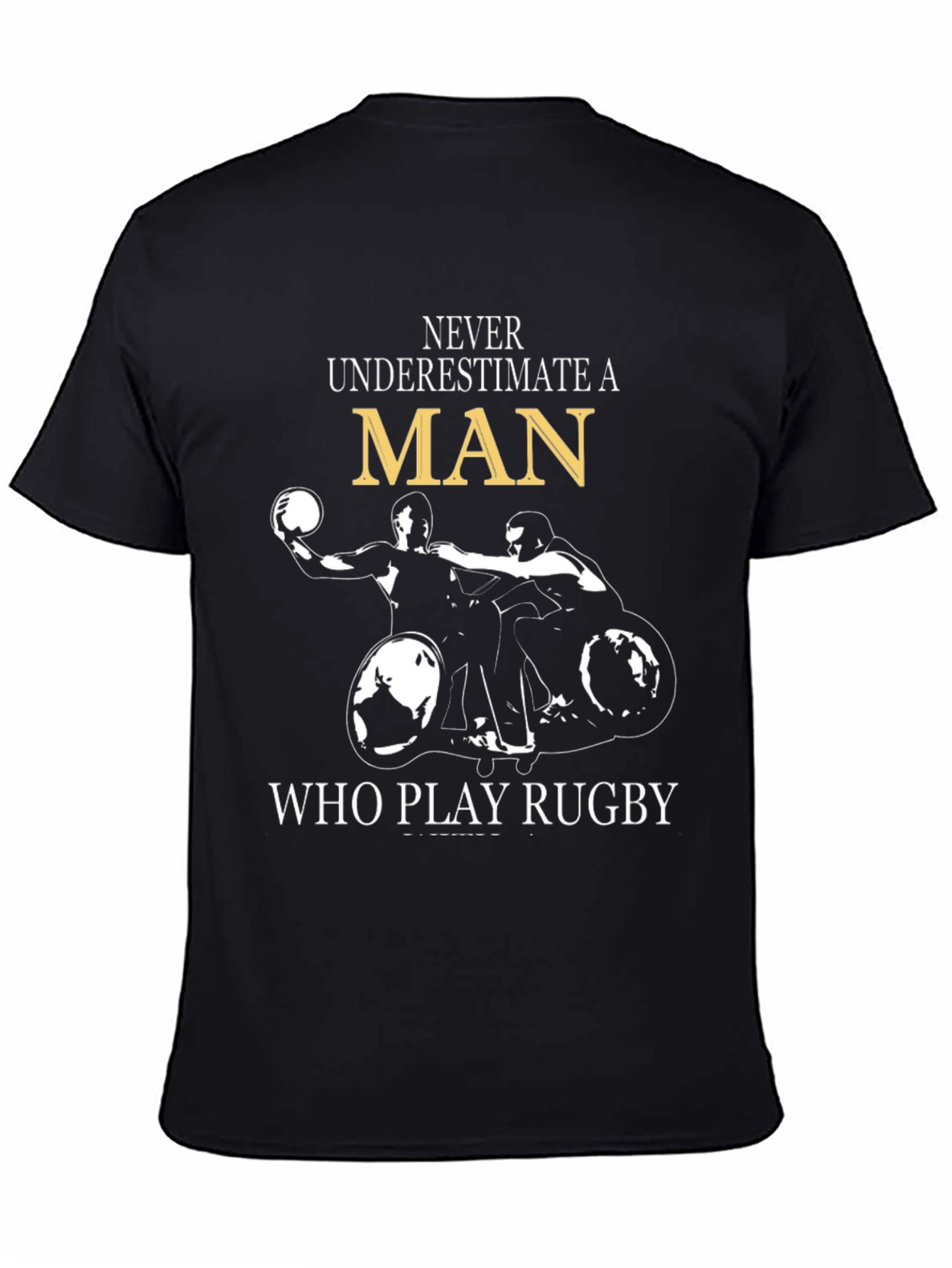 Rugby Wheelchair Black T-Shirt