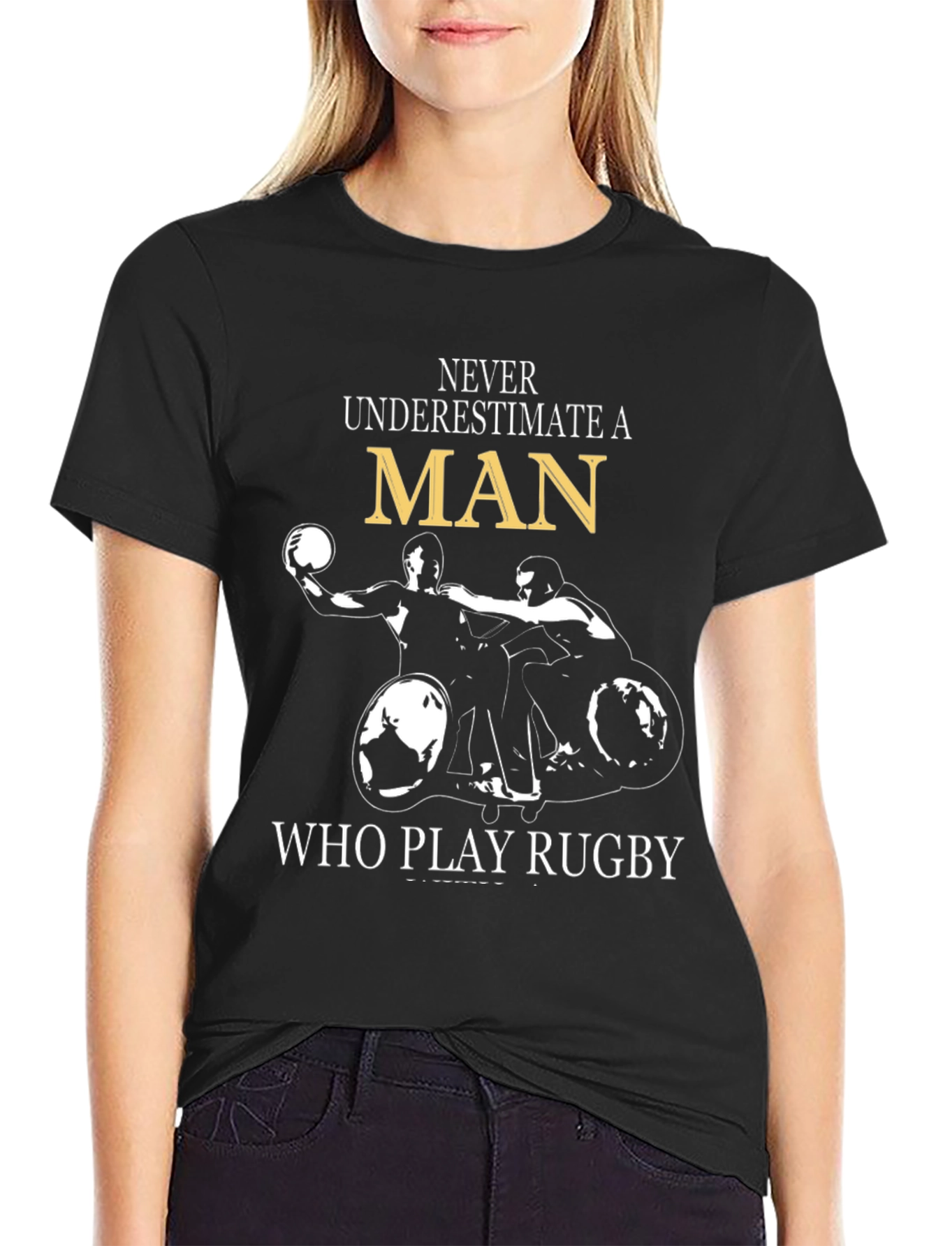 Rugby Wheelchair Black T-Shirt