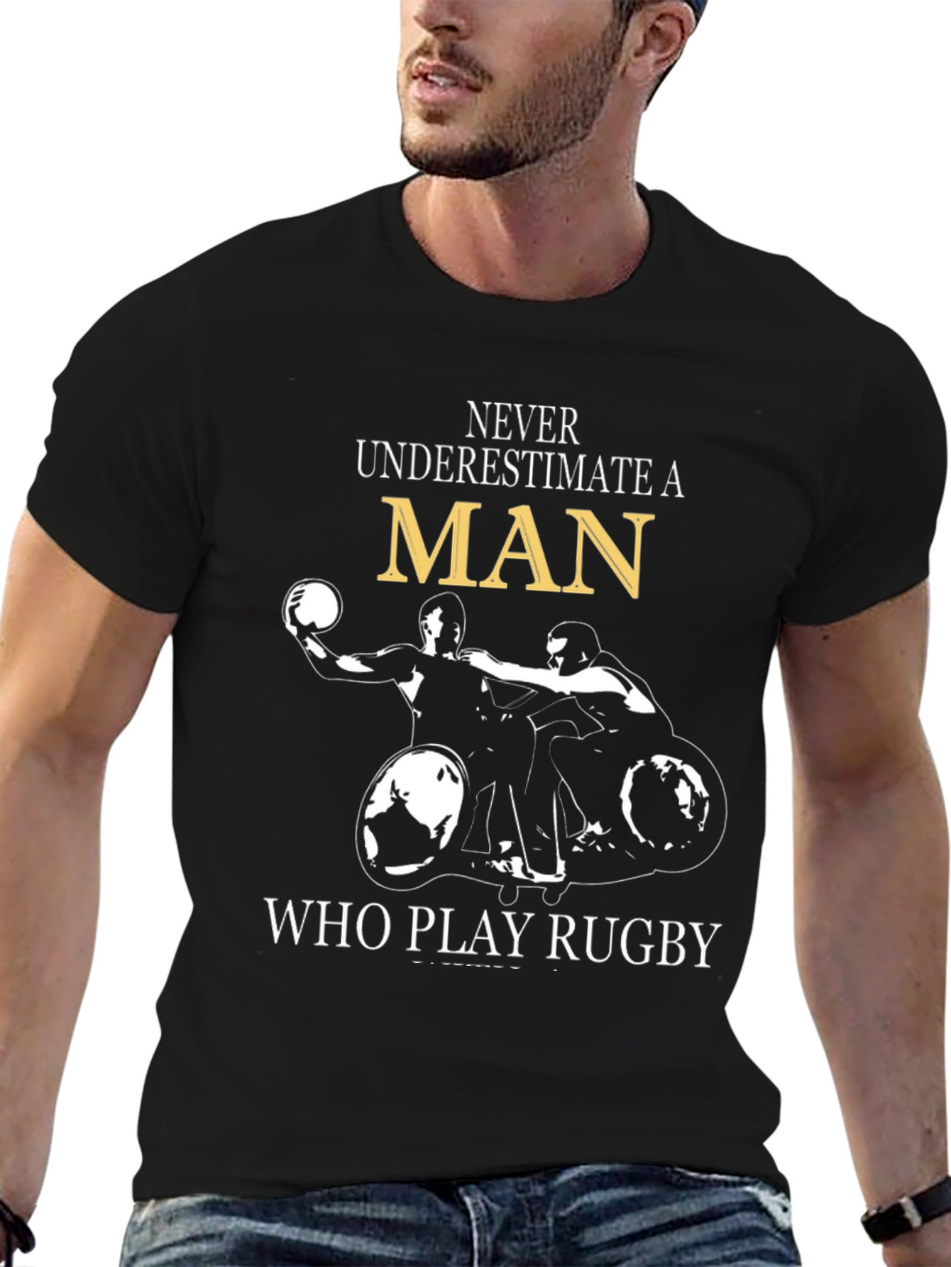 Rugby Wheelchair Black T-Shirt