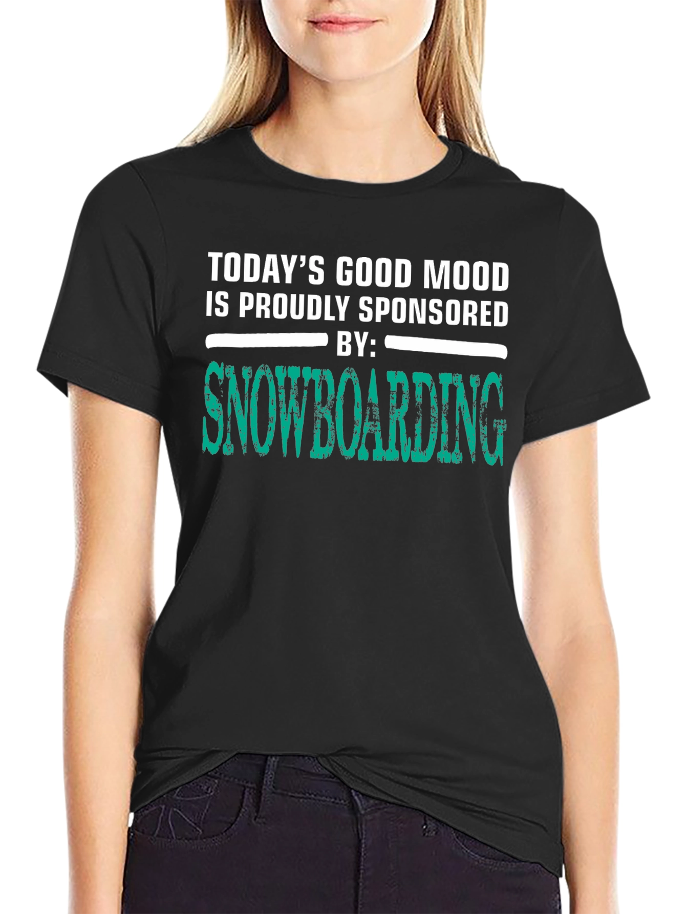 Funny Snowboarding T-Shirt - Sponsored by Snowboarding