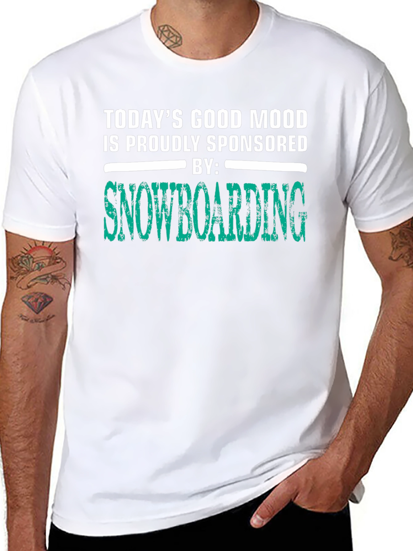 Funny Snowboarding T-Shirt - Sponsored by Snowboarding