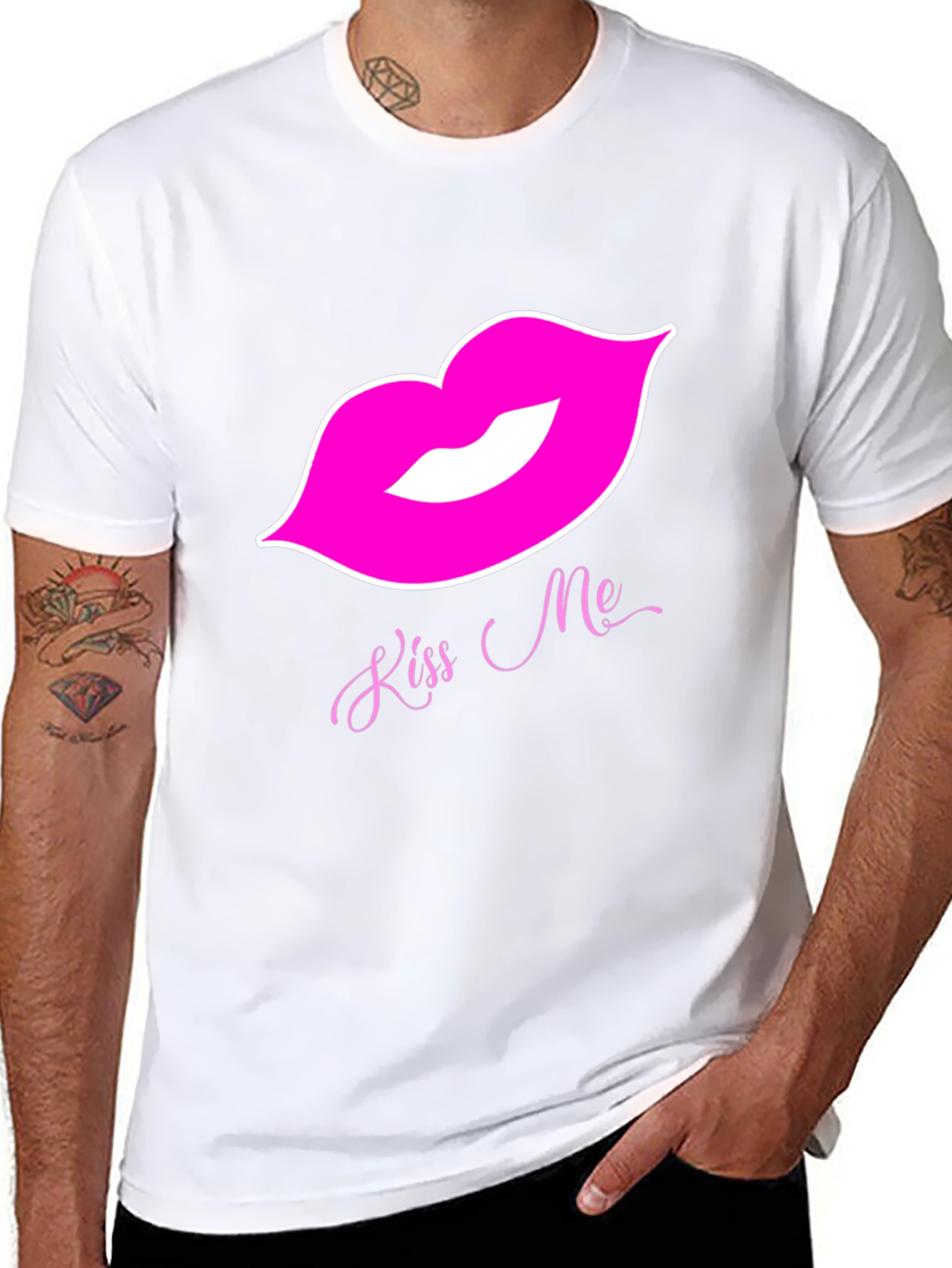 Kiss Me Lips Graphic Tee - Black T-Shirt