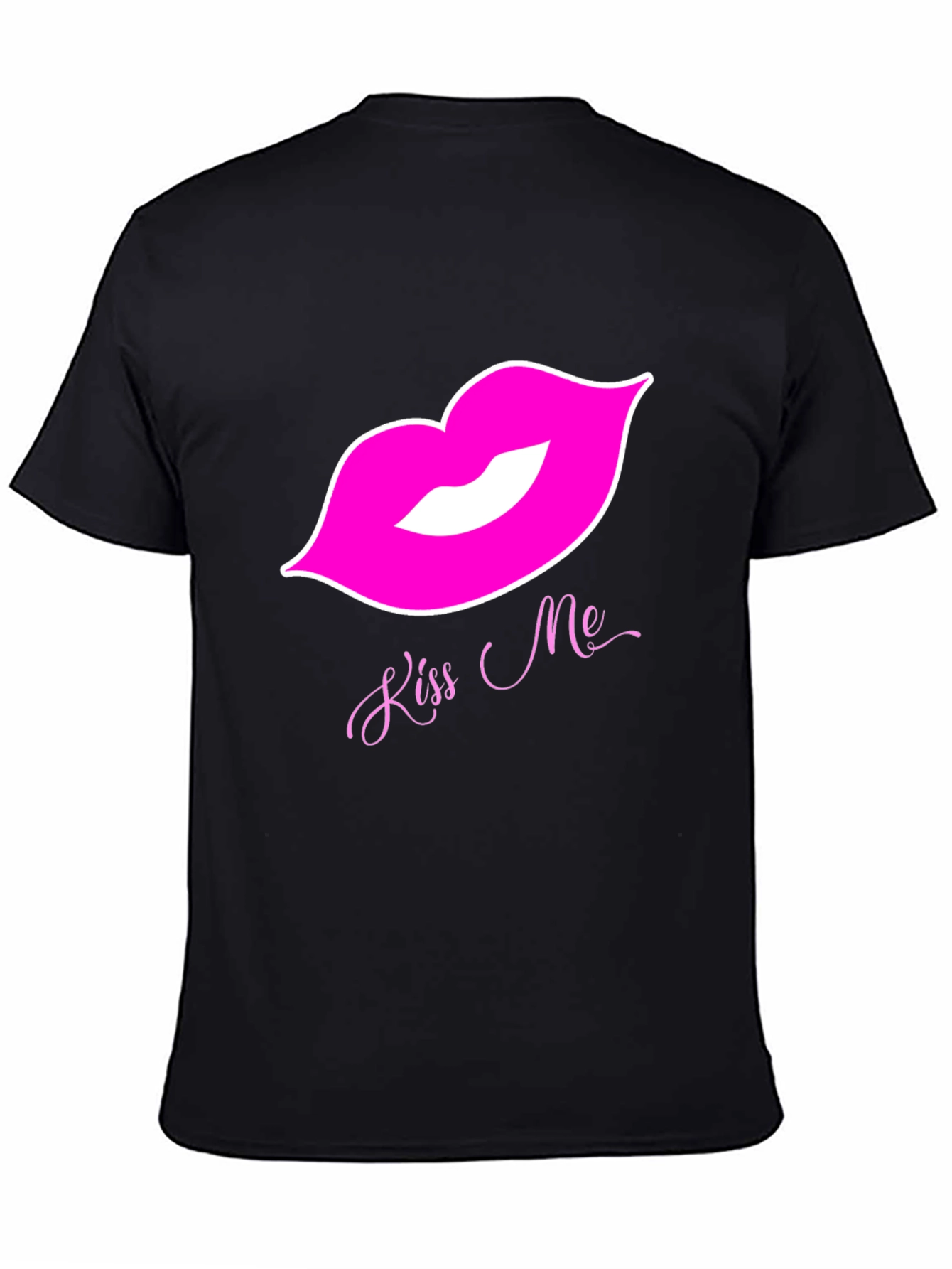 Kiss Me Lips Graphic Tee - Black T-Shirt