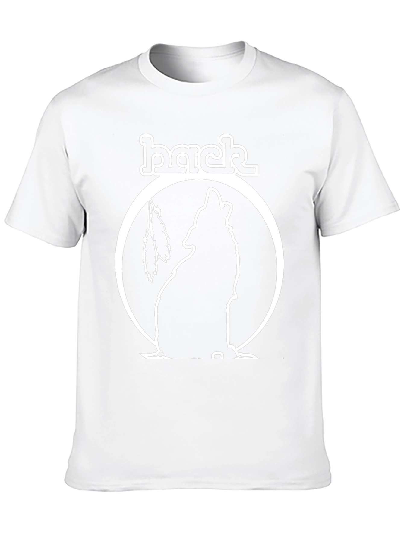 Black Wolf Tee with Feather Detail