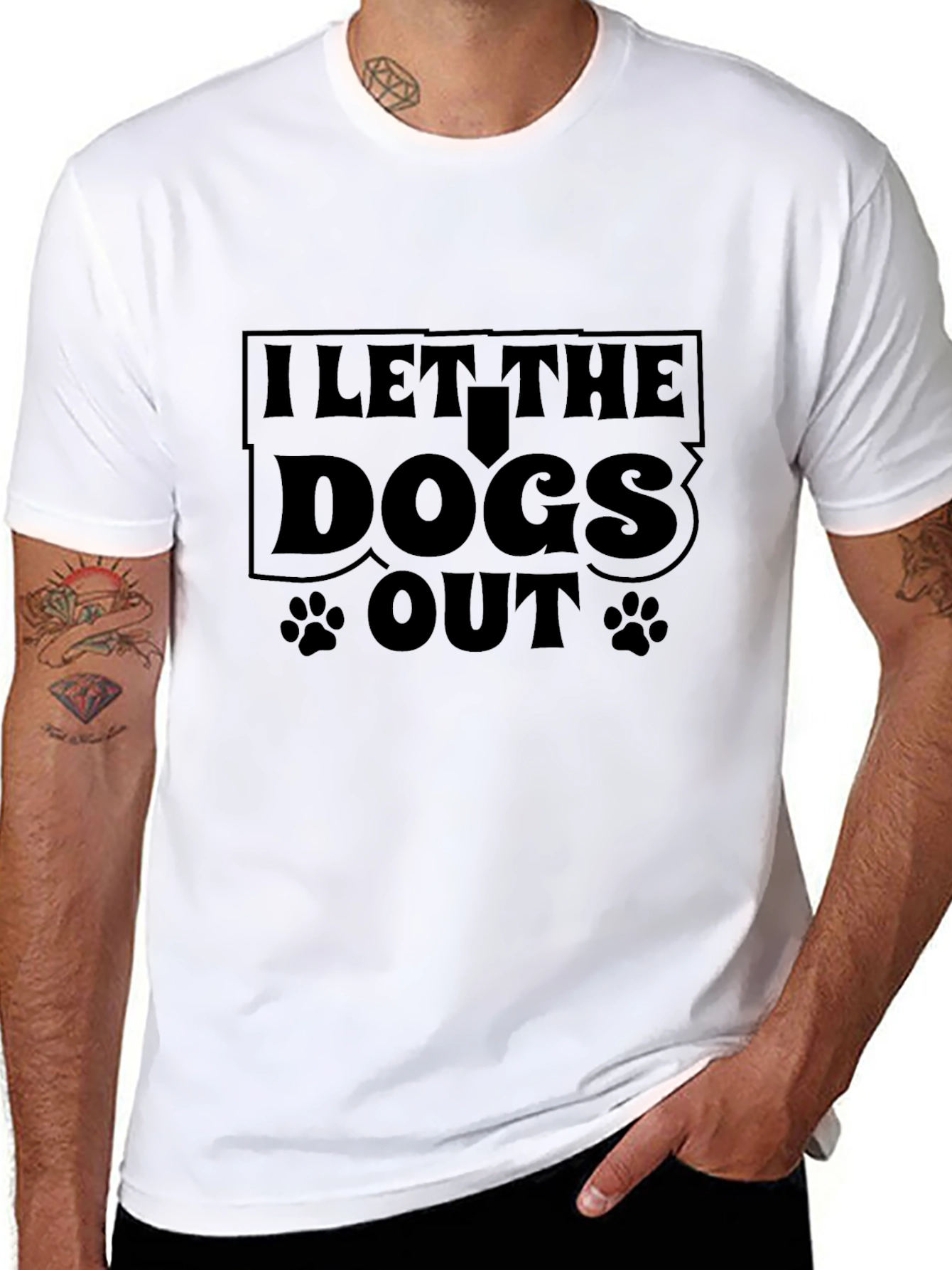 I Let the Dogs Out Black T-Shirt