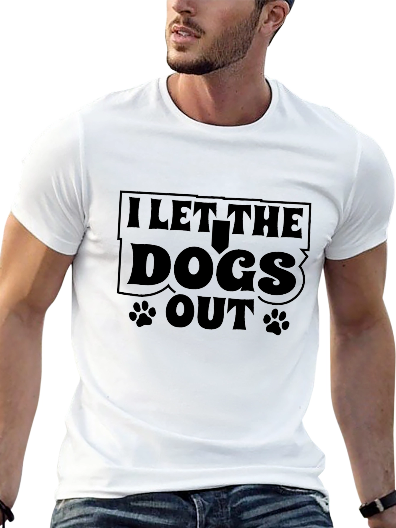 I Let the Dogs Out Black T-Shirt