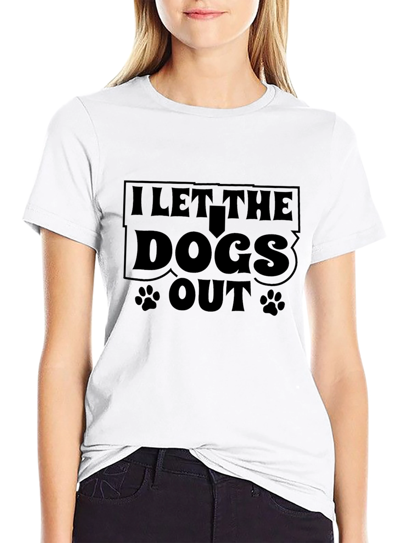 I Let the Dogs Out Black T-Shirt