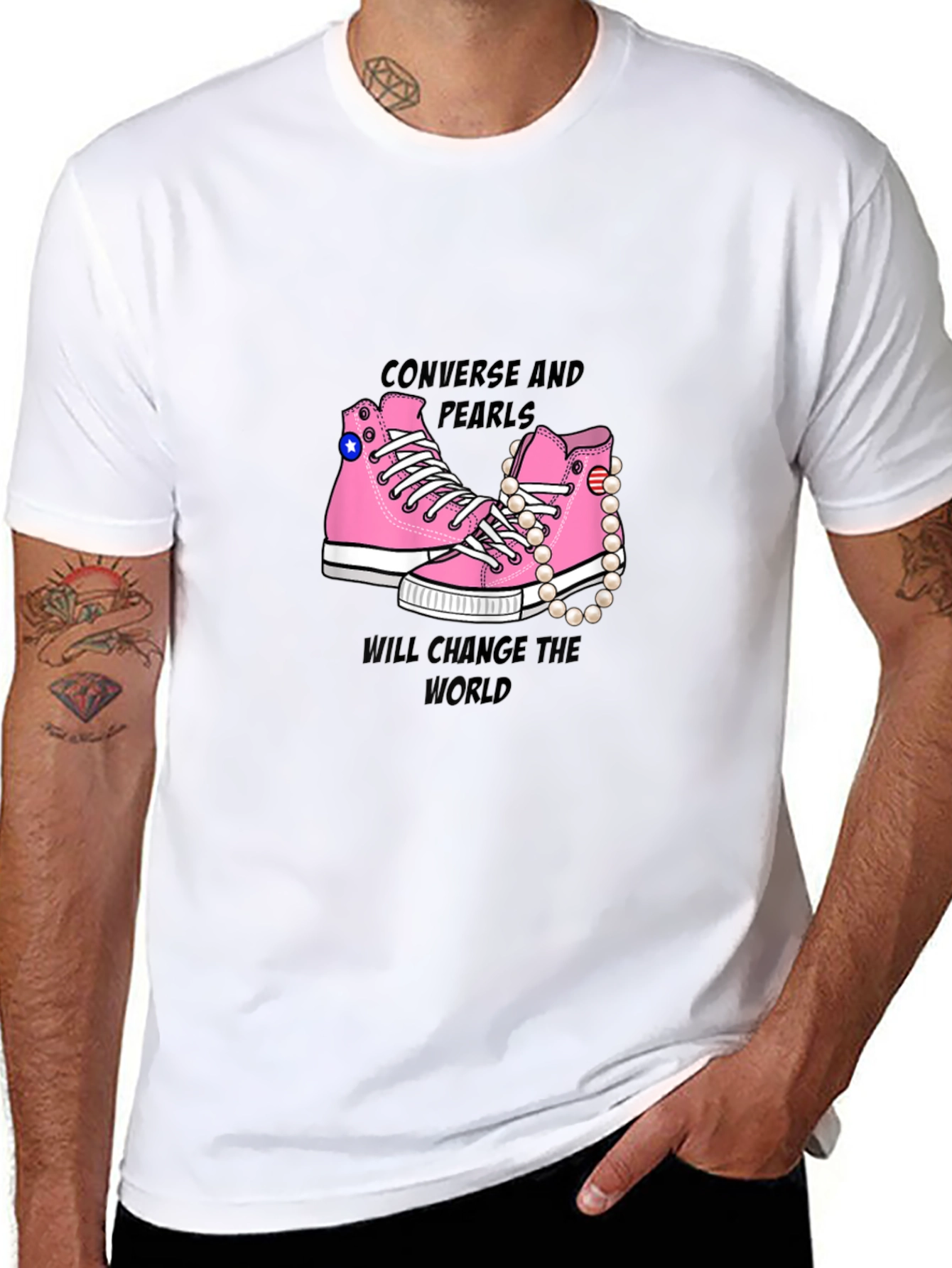 Converse and Pearls T-Shirt