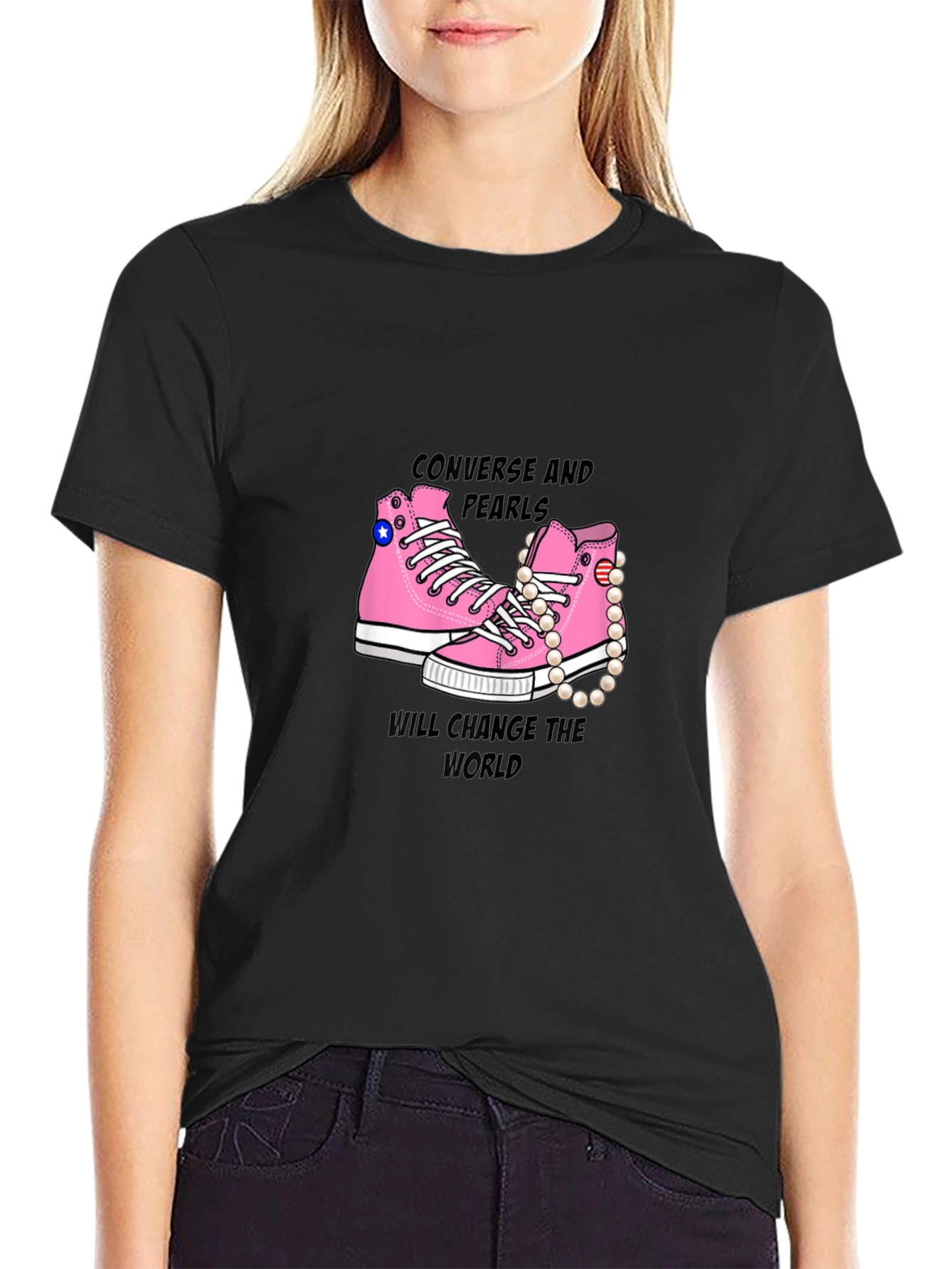 Converse and Pearls T-Shirt