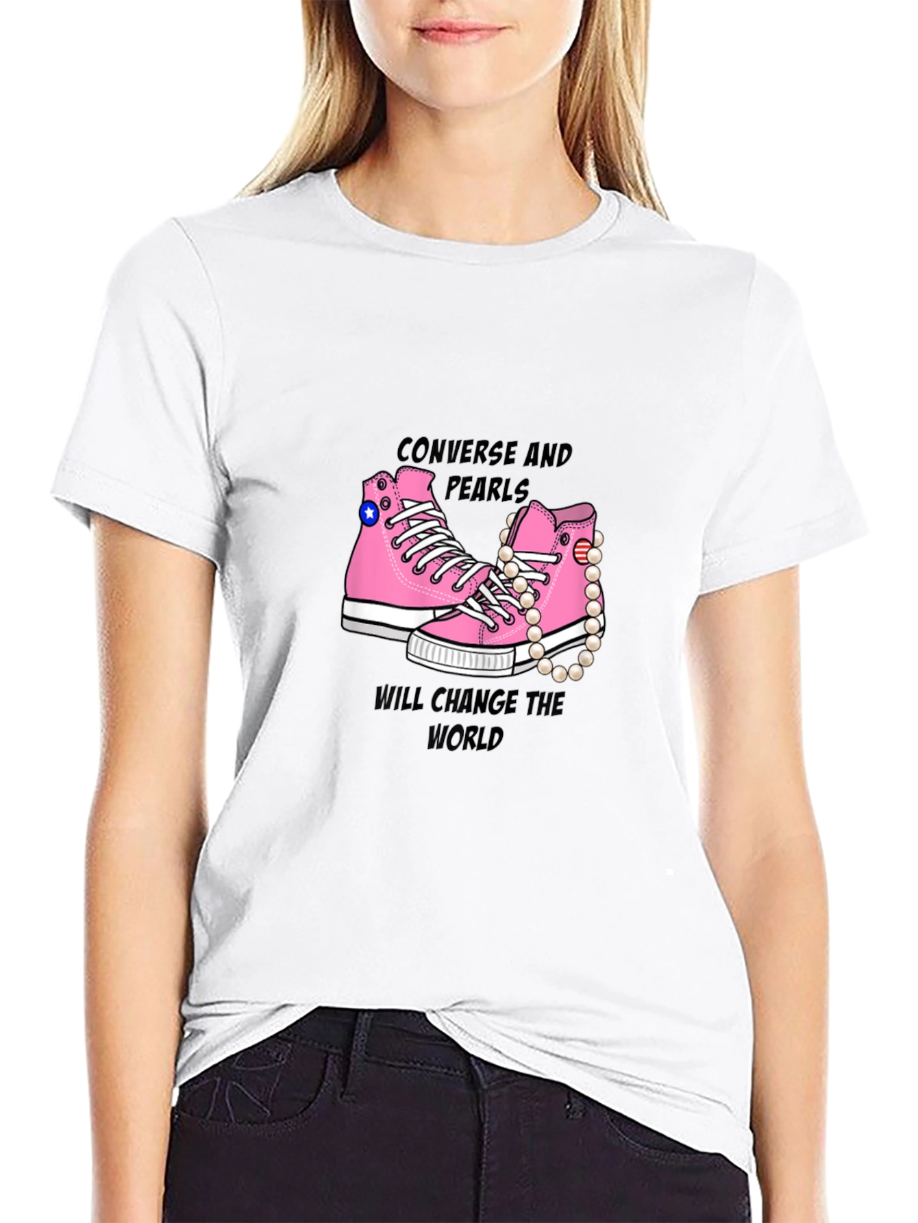 Converse and Pearls T-Shirt