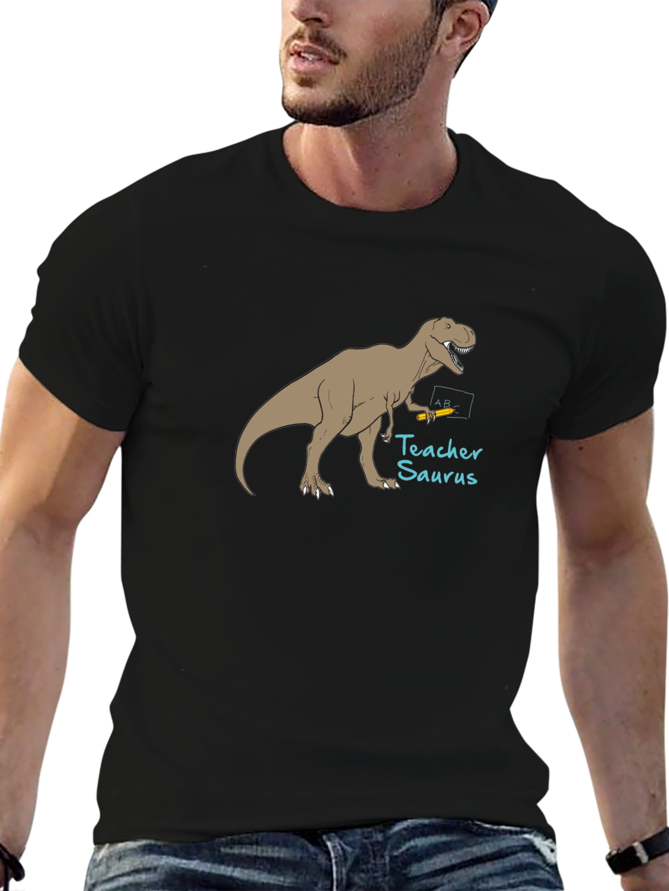 Teacher Saurus Black T-Shirt