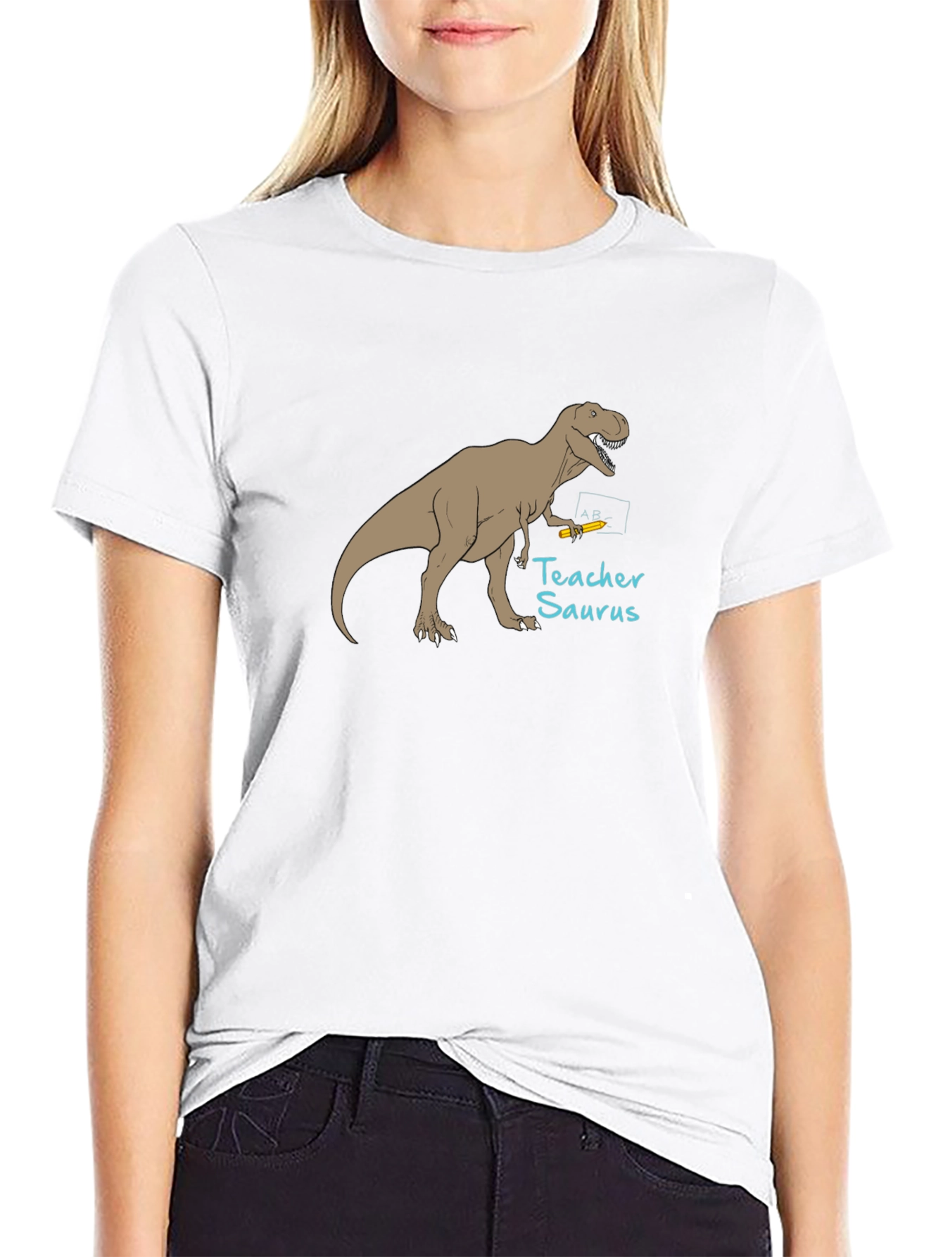 Teacher Saurus Black T-Shirt
