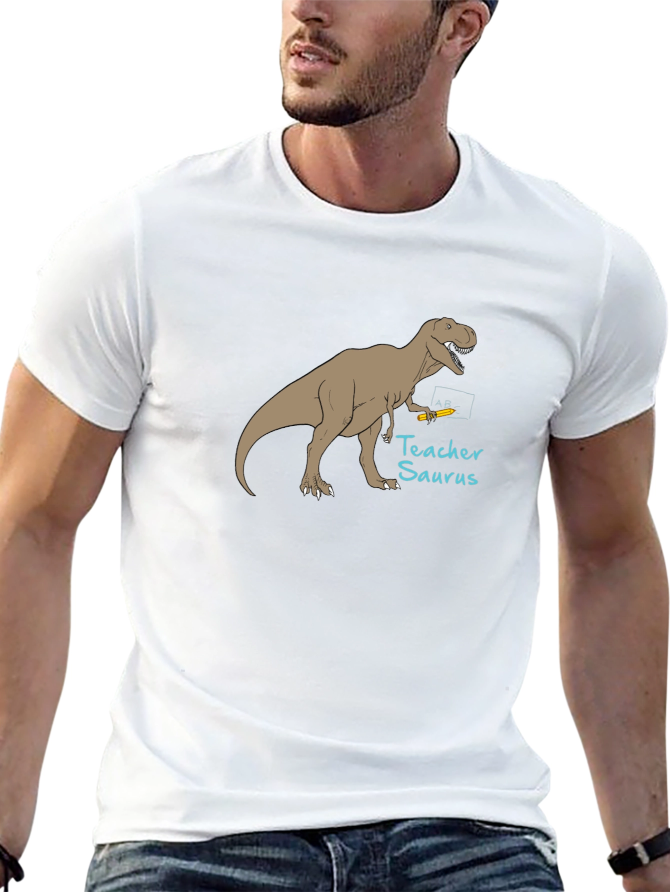 Teacher Saurus Black T-Shirt
