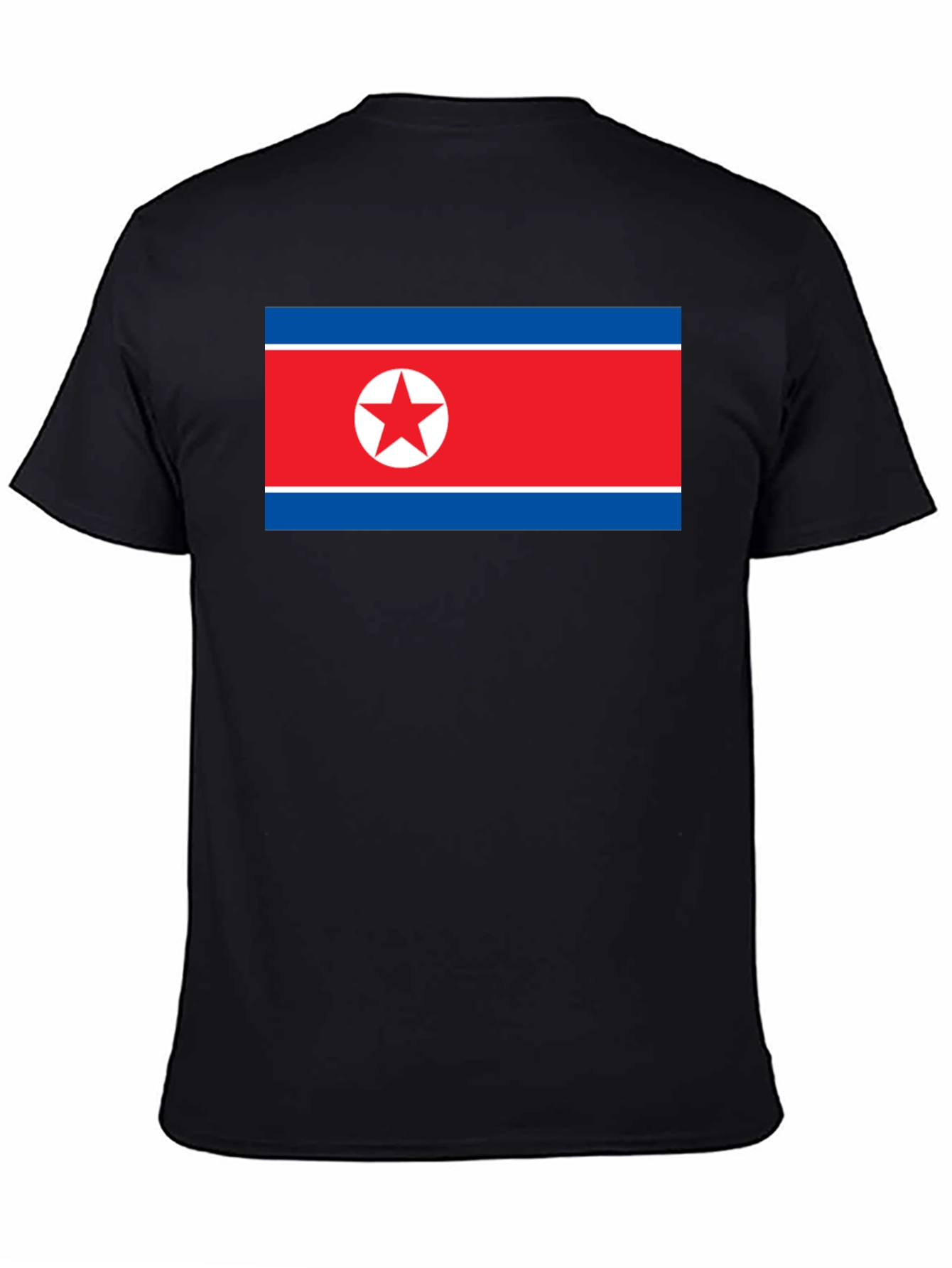 North Korea Flag Graphic T-Shirt - Black