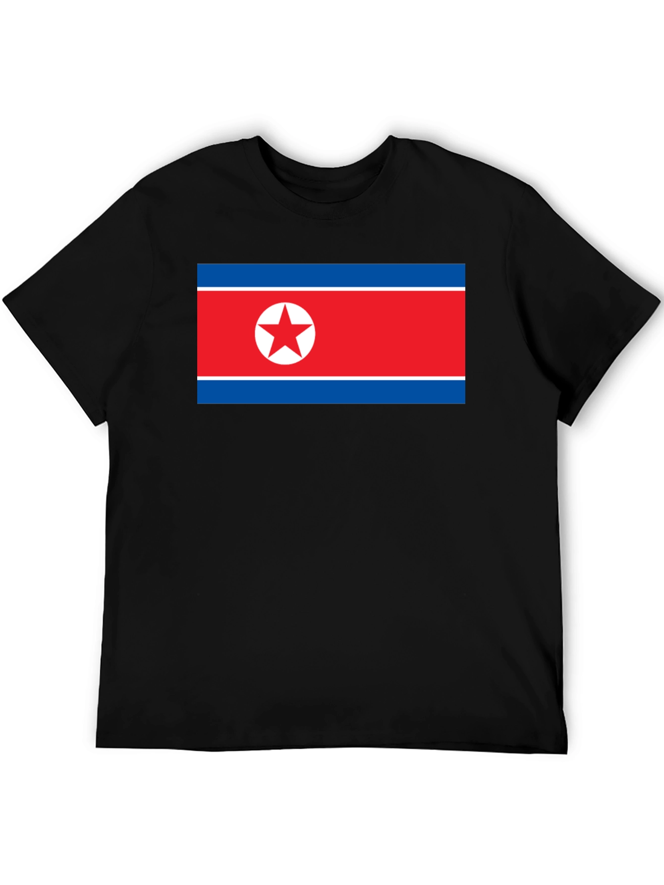 North Korea Flag Graphic T-Shirt - Black