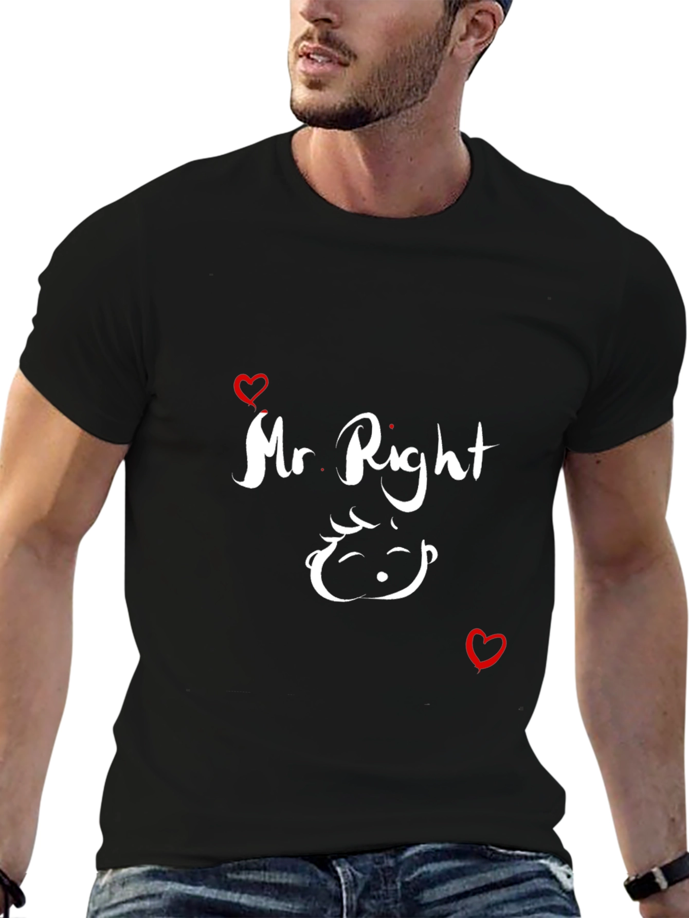 Mr. Right Graphic Tee - Cute Couple Shirt