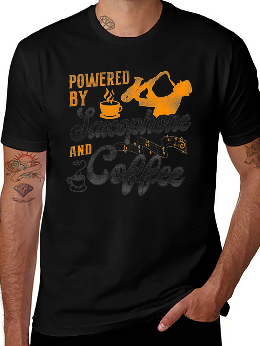 Saxophone and Coffee T-Shirt - Musician Apparel