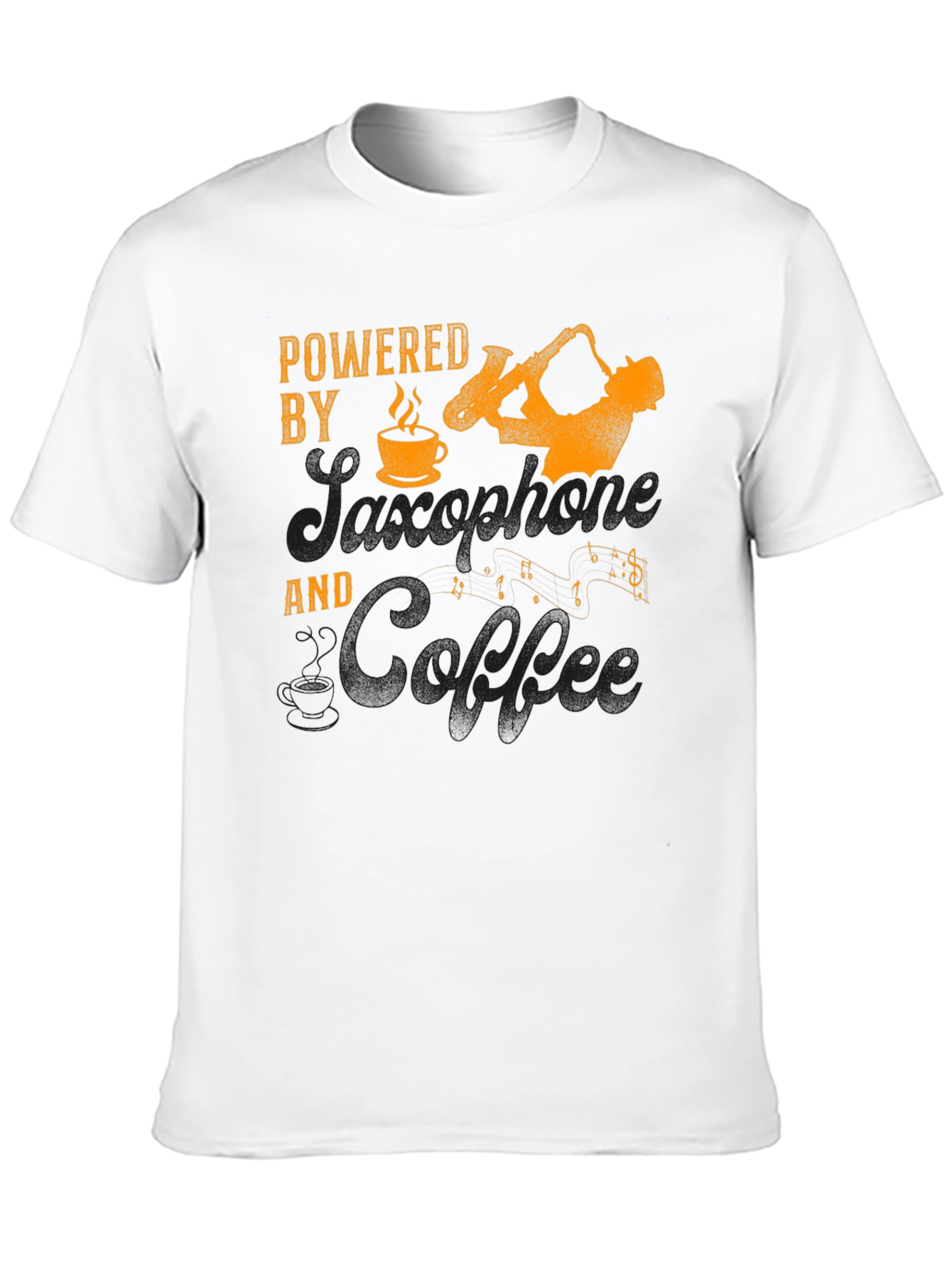 Saxophone and Coffee T-Shirt - Musician Apparel