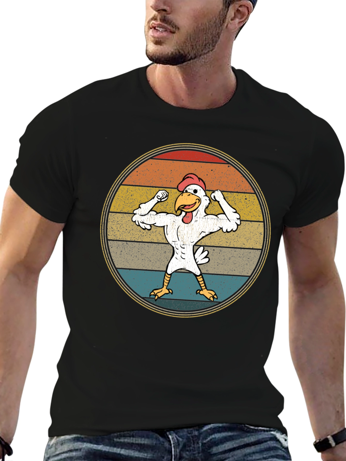 Retro Buff Chicken T-Shirt